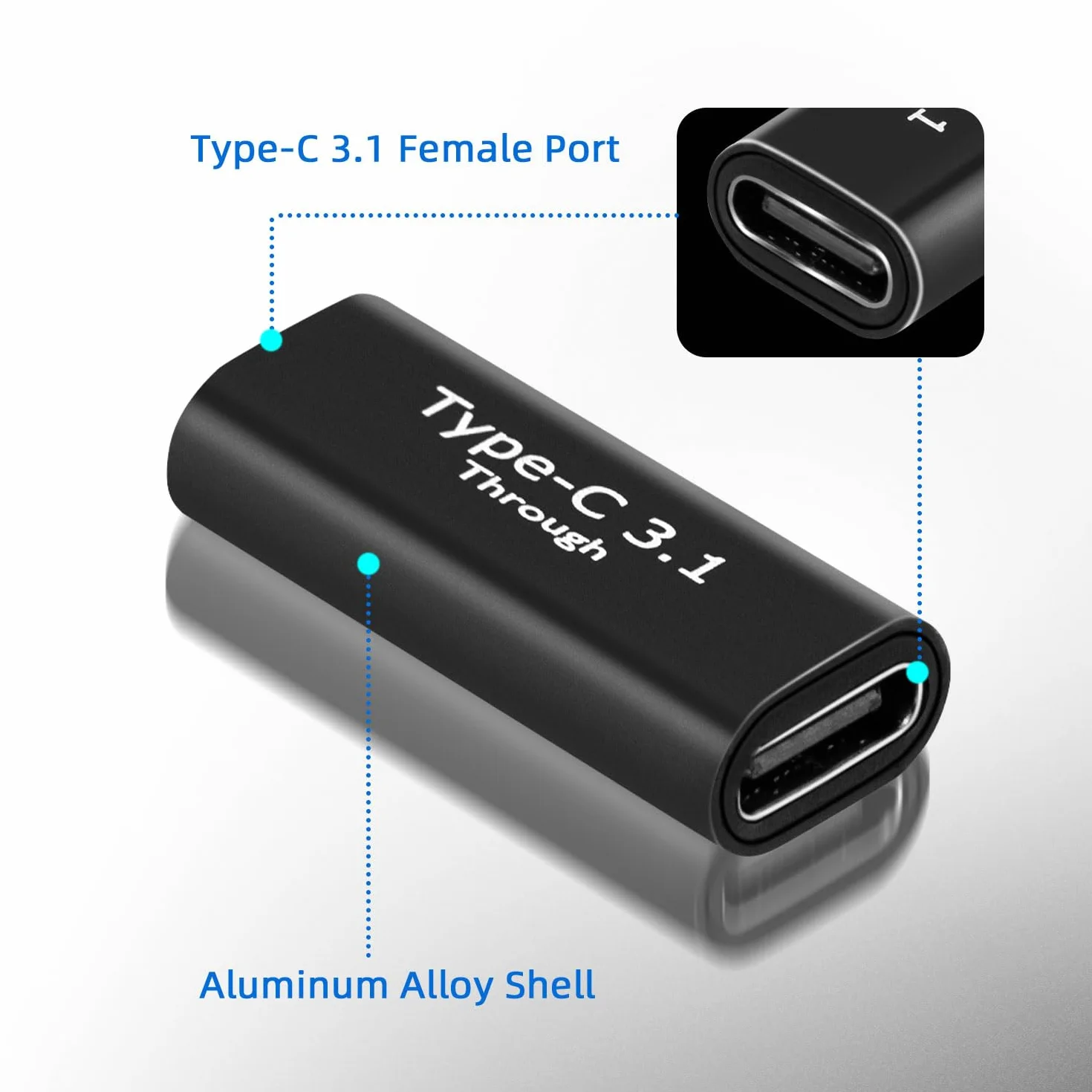 Mcbazel złącze USB C 3.1 adapter gniazda na gniazdo OTG 4K 10 Gbps