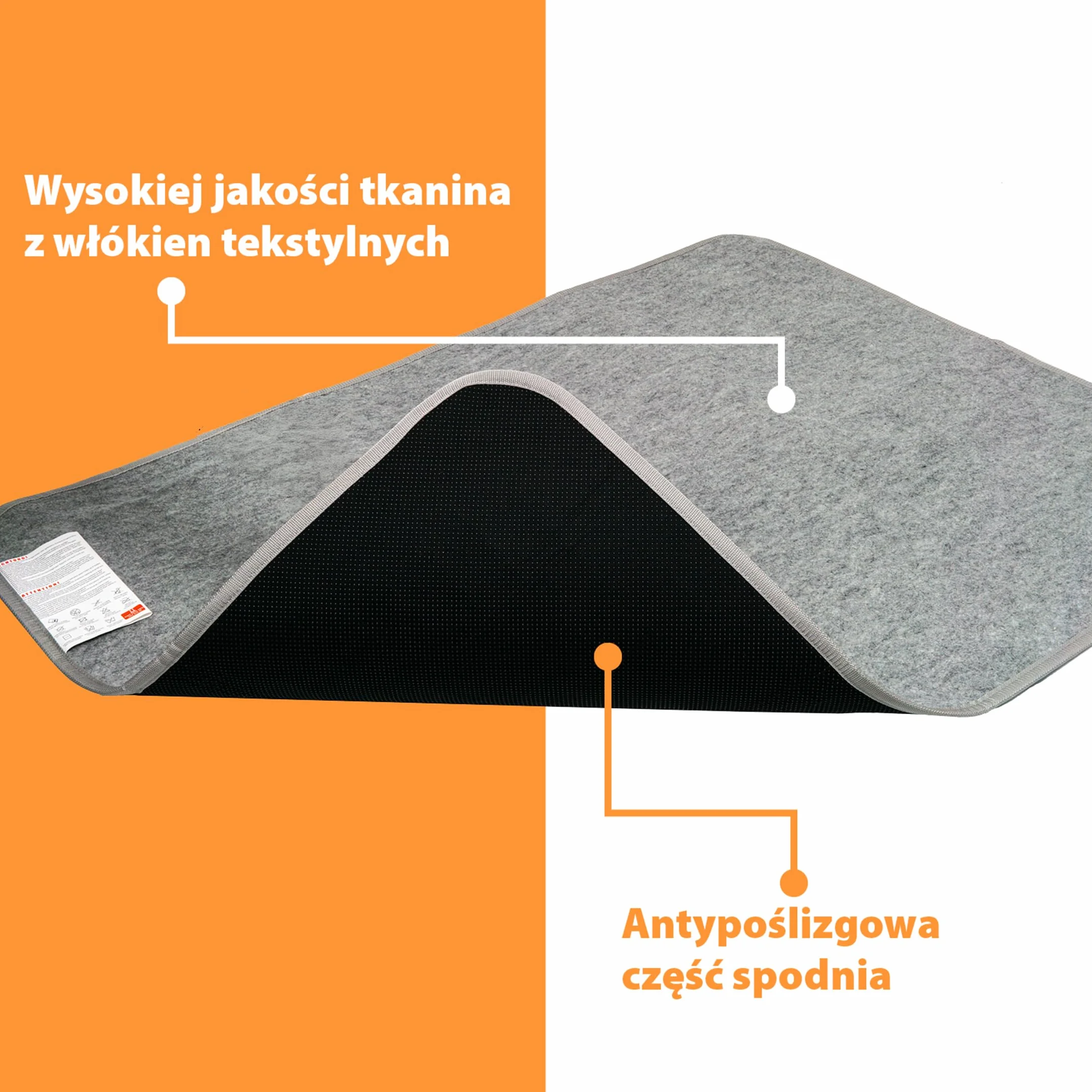 Mi-Heat Podgrzewana podkładka pod Dywanik 100 x 140 cm – pod dywan Ogrzewanie Dywan ogrzewany Wycieraczka Dywan grzewczy do 30°C – 3 poziomy ogrzewania i timer