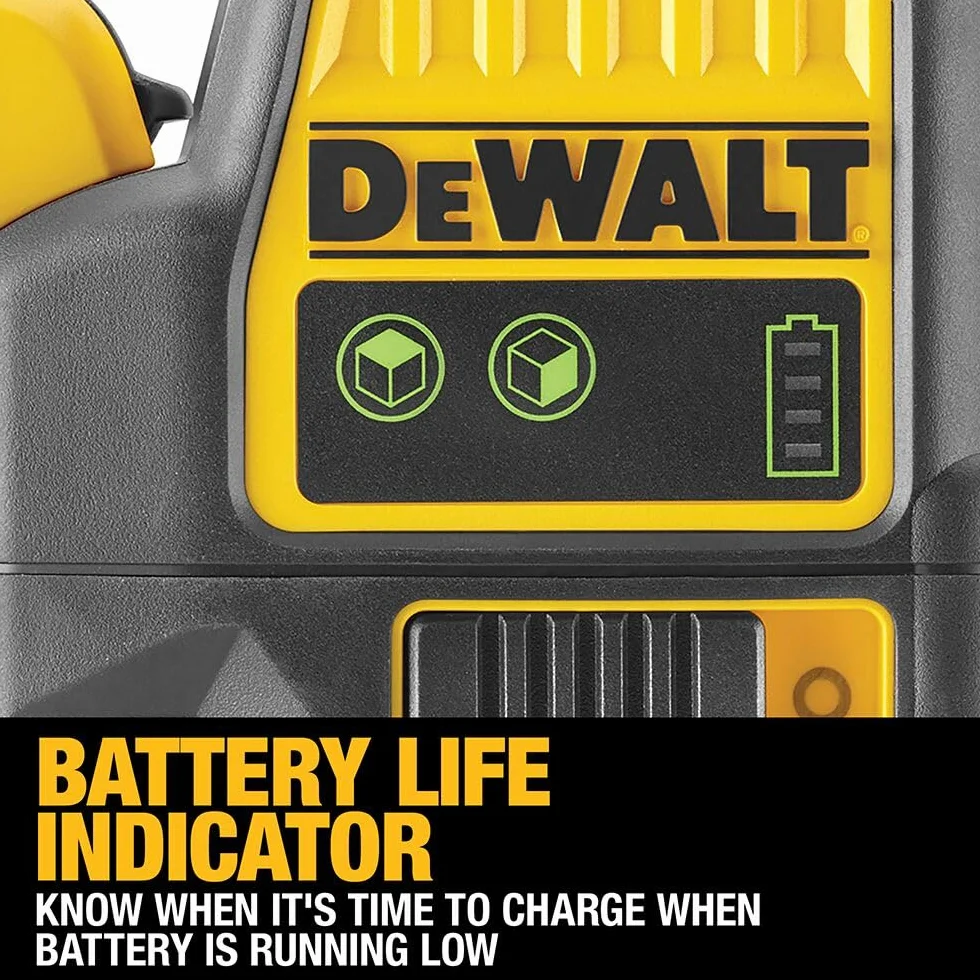 Dewalt 10,8 V, 2 x 360°, zielony DCE0811D1G (samopoziomujący, poziomy i pionowy, w zestawie akumulator XR 10,8 V/2 Ah, ładowarka, uchwyt ścienny, tablica celownicza, okulary laserowe, walizka) 1