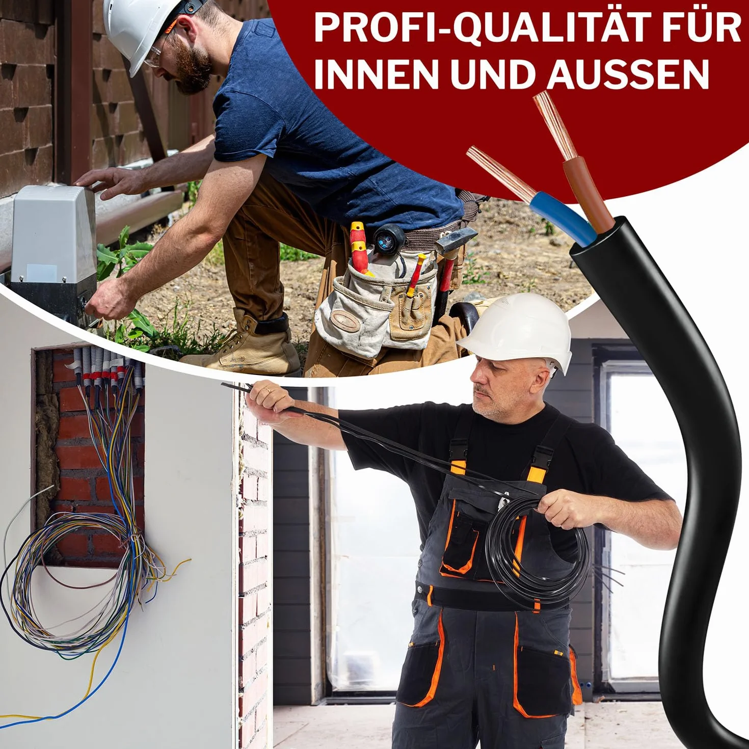 Przewód z tworzywa sztucznego H03VV-F 2G0,75 od 5 do 100 m, czarny elastyczny przewód urządzenie kabel zasilający (50 m)