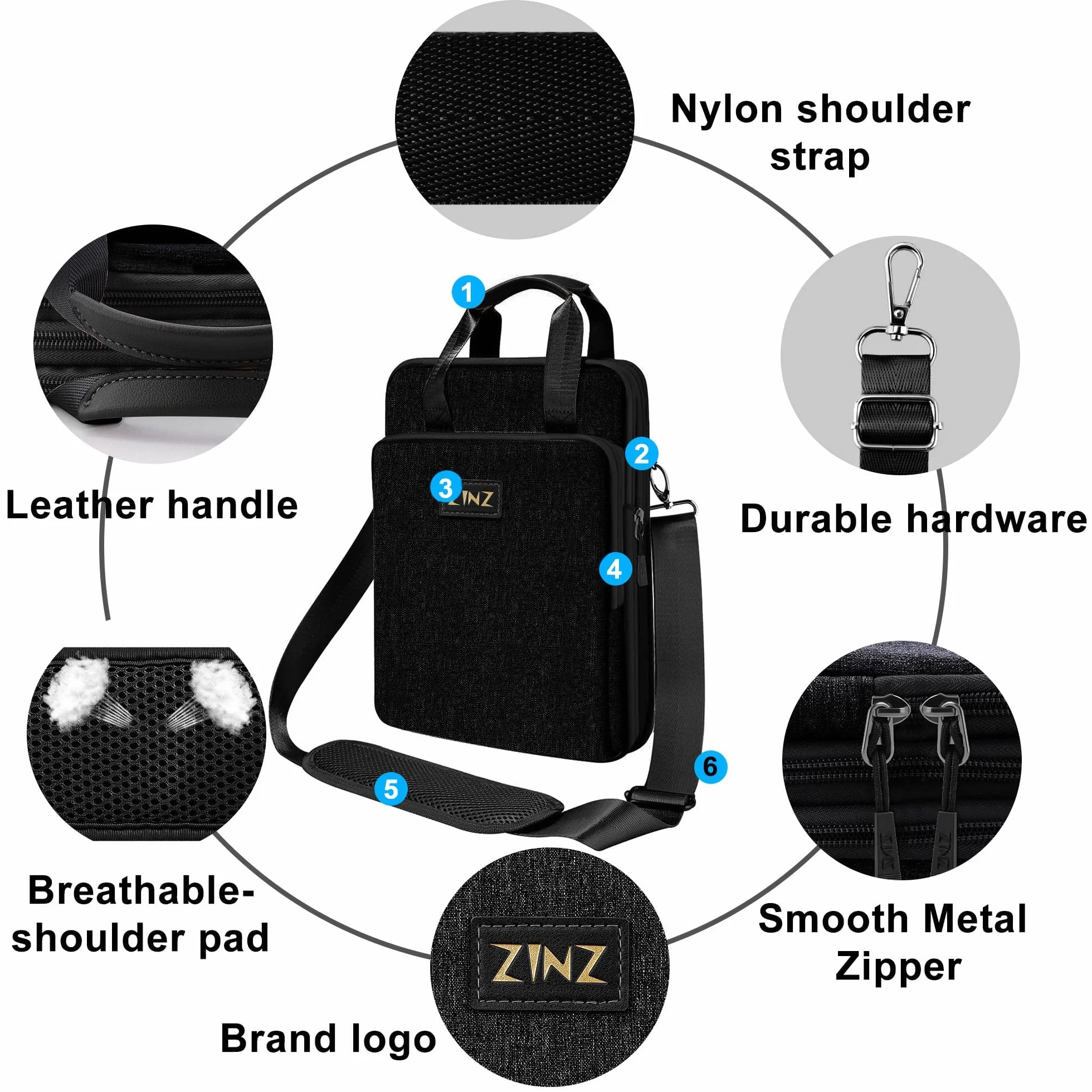 ZINZ Plecak na laptopa Us-crossbody 06 szary pomarańczowy 1 sztuka