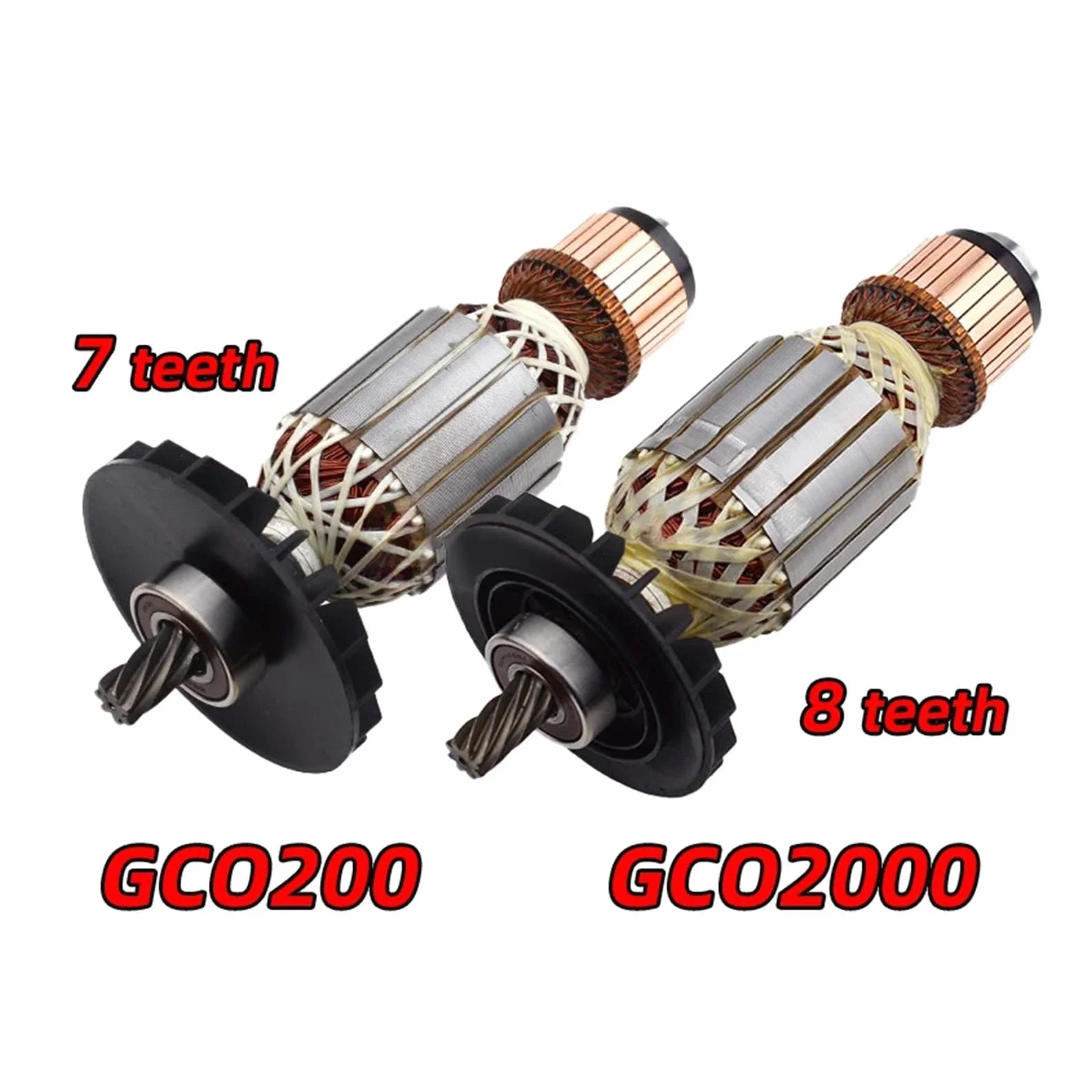 Wirnik twornika, armatura 220-240 V, kompatybilny z Bosch, wirnik do GCO200 TCO2000 GCO2000 2100 akcesoria do elektronarzędzi kotwicowych (7 zębów z łożyskami)