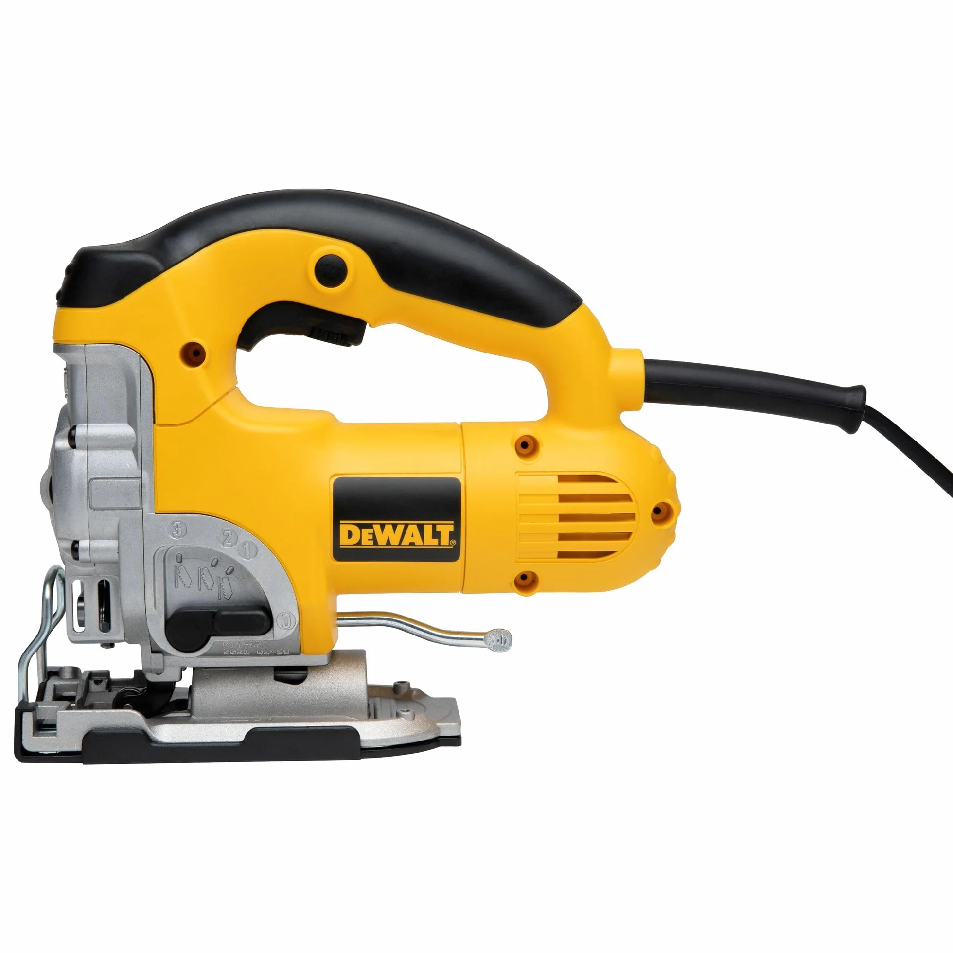 DeWalt DEWALT DW331K 701W Wytrzymała wyrzynarka z górnym uchwytem, 230 V, żółta