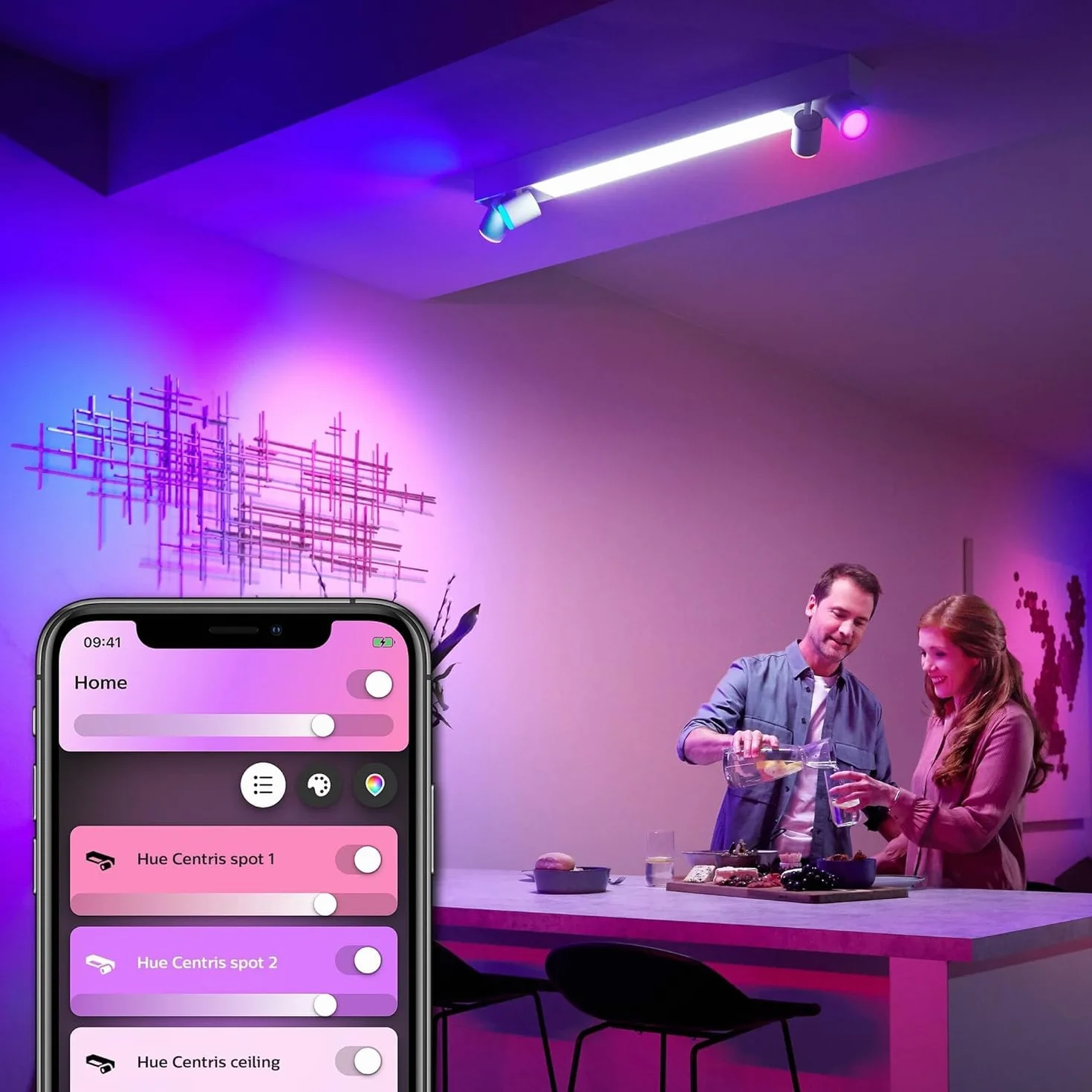 Philips Hue White & Col. Amb. Centris Spot 4 flg. weiß V2