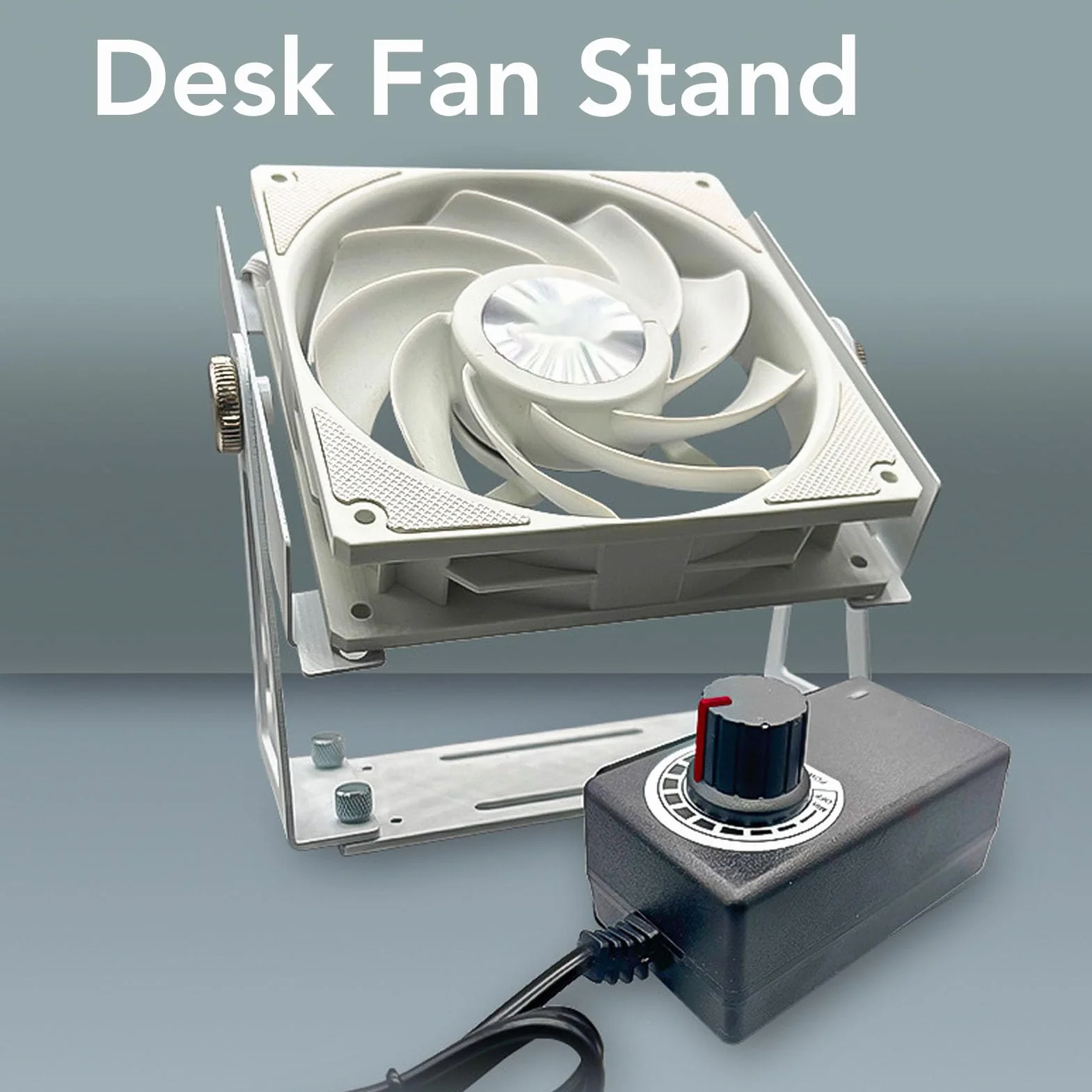 Denash Bardzo Wszechstronny Stojak na Wentylator Komputera PC z Obrotowym o 360 Stopni Uniwersalnym Uchwytem na Wentylator do Wentylatorów 120 Mm 140 Mm, Solidny Wspornik ze Stopu (WHITE)