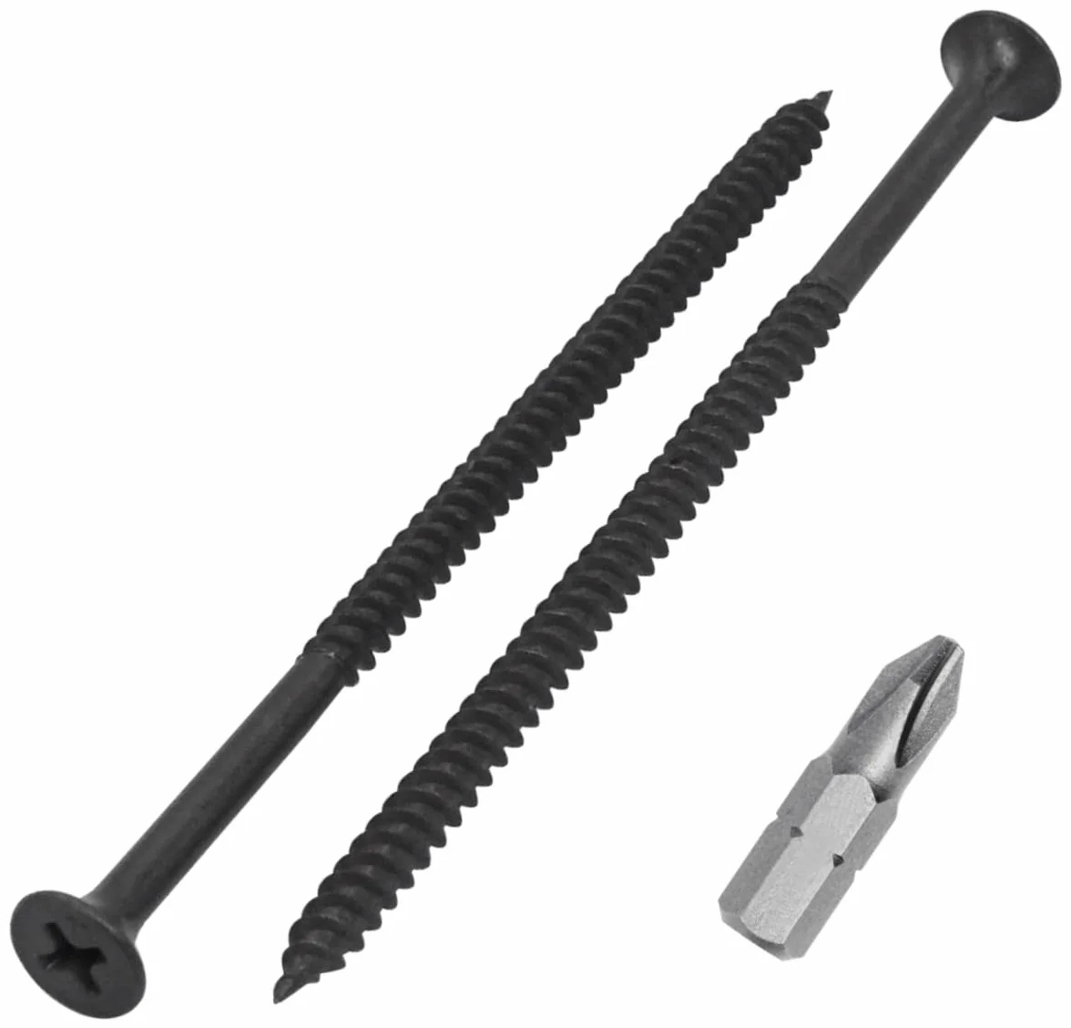 SKIR'CO (40 szt.) czarne wykończenie fosforanowe 4,2 x 90 mm śruby do płyt kartonowo-gipsowych, cienki gwint, głowica krzyżakowa