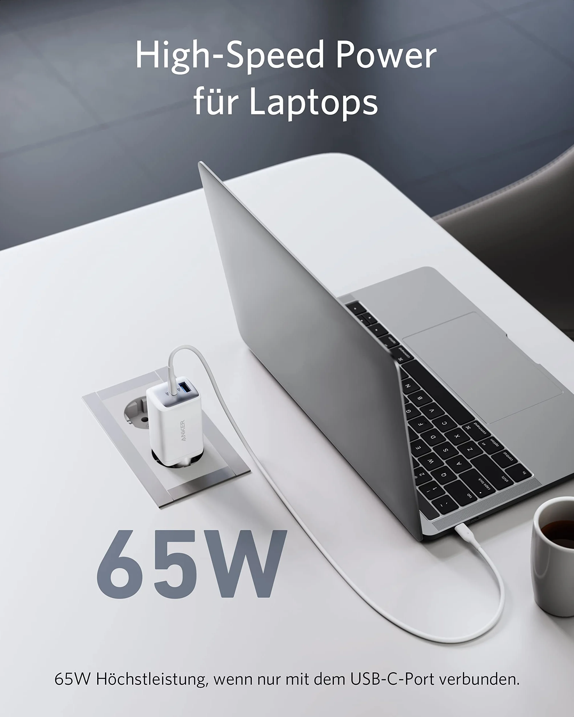 Anker Ładowarka USB-C 725 65W 2-portowy zasilacz do MacBook Pro/Air, iPad Pro, Galaxy S22+