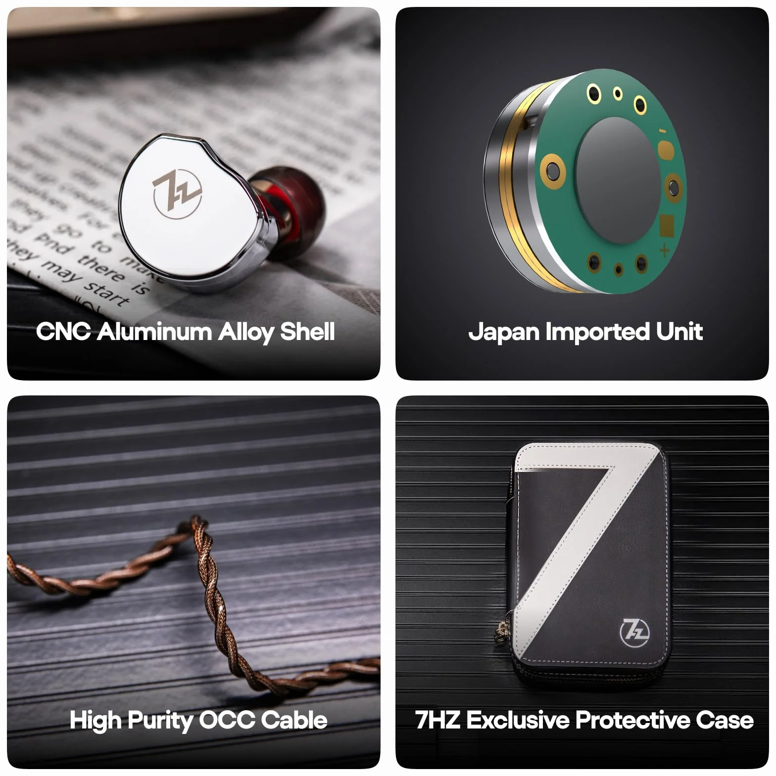 7Hz x Crinacle Diablo/Divine In-Ear Monitors, 14,5 mm planarny przetwornik magnetyczny IEM, słuchawki HiFi z odłączanym kablem 2-pin (Divine, Srebro)
