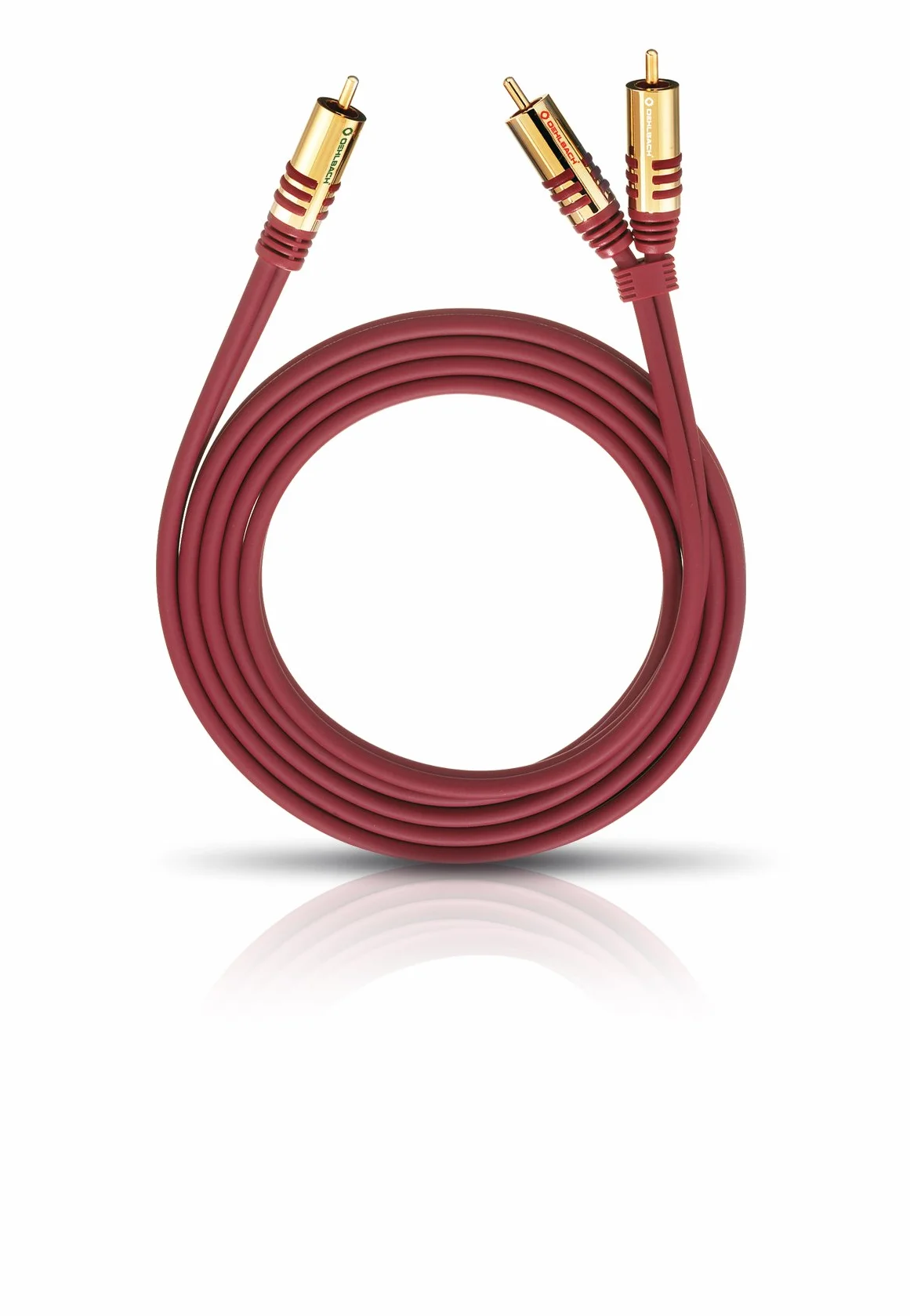 Oehlbach NF Y-Sub 200 Kabel do Subwoofera, 2 x RCA, Elastyczny z Wydajnym Ekranowaniem, 2 m, Czerwony