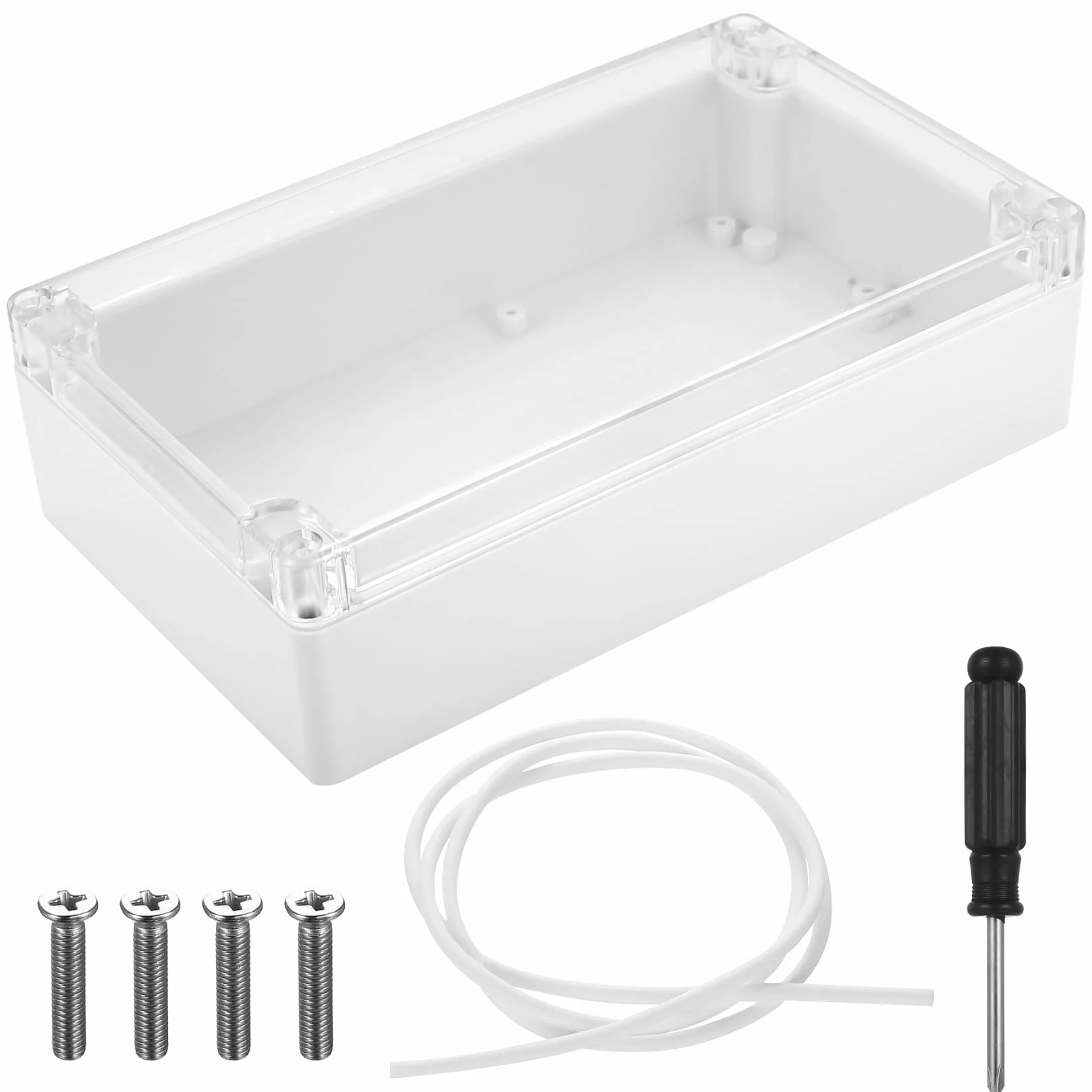 Obudowa Elektroniczna, Puszka Przyłączeniowa IP65 Wodoszczelna, Obudowa z Tworzywa Sztucznego z Przezroczystą Pokrywą, Puszka Instalacyjna Odporna na Warunki Atmosferyczne (200 x 120 x 56 mm)