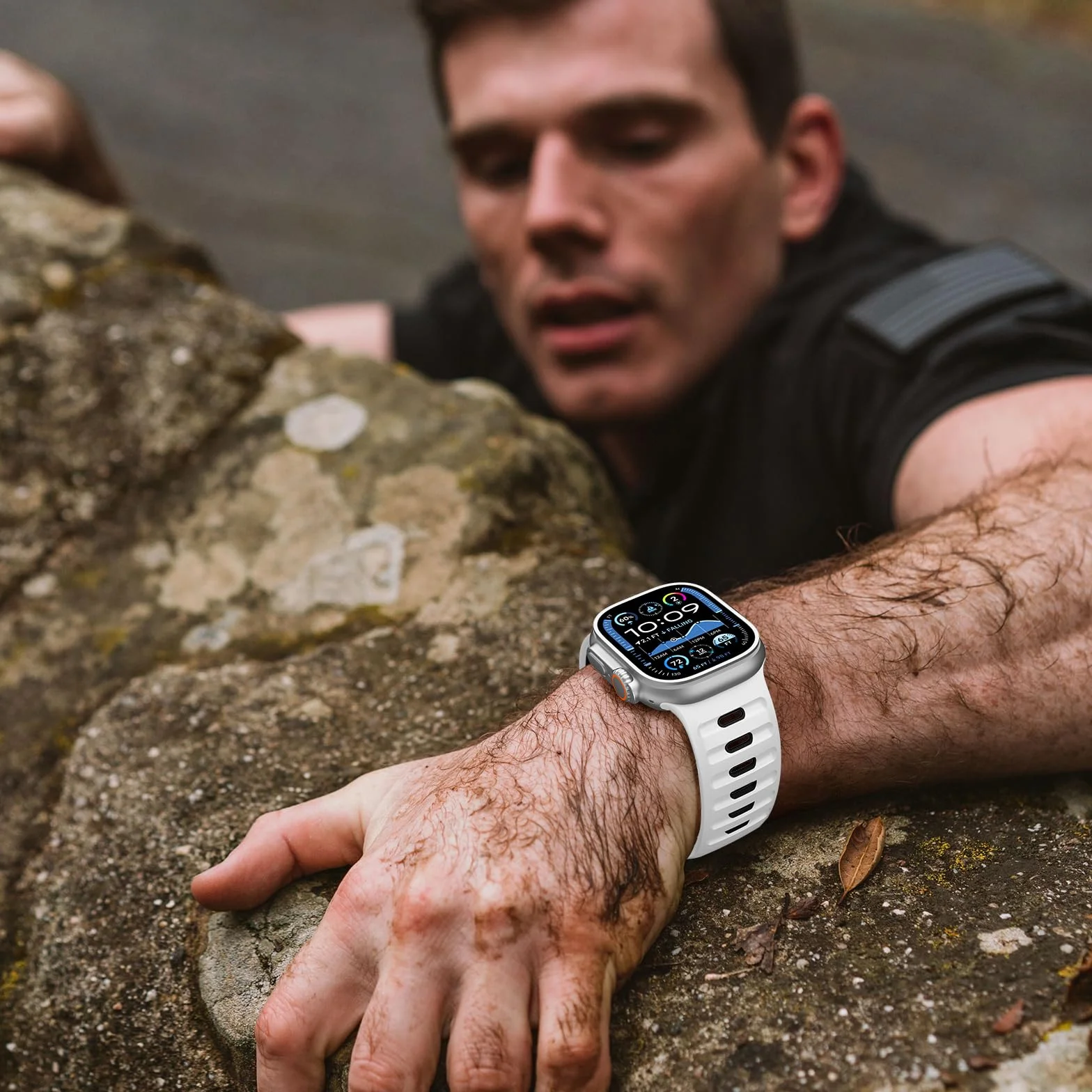 Higgs Silikonowy pasek kompatybilny z paskiem Apple Watch 44 mm, Ultra 3, 2, 1 49, 46, 45, 42 mm, męski, miękki silikonowy pasek sportowy do iWatch serii SE 11, 10, 9, 8, 7, 6, 5, 4, 3, 2, 1