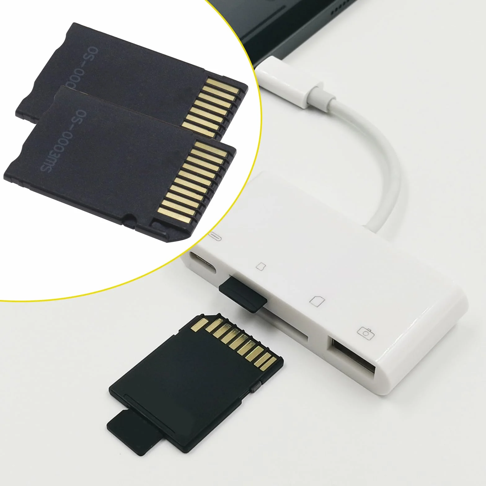 Zestaw 2 adapterów kart pamięci Micro SD do Pro Duo, kompatybilny z aparatami Sony PSP Console 1000 2000 3000