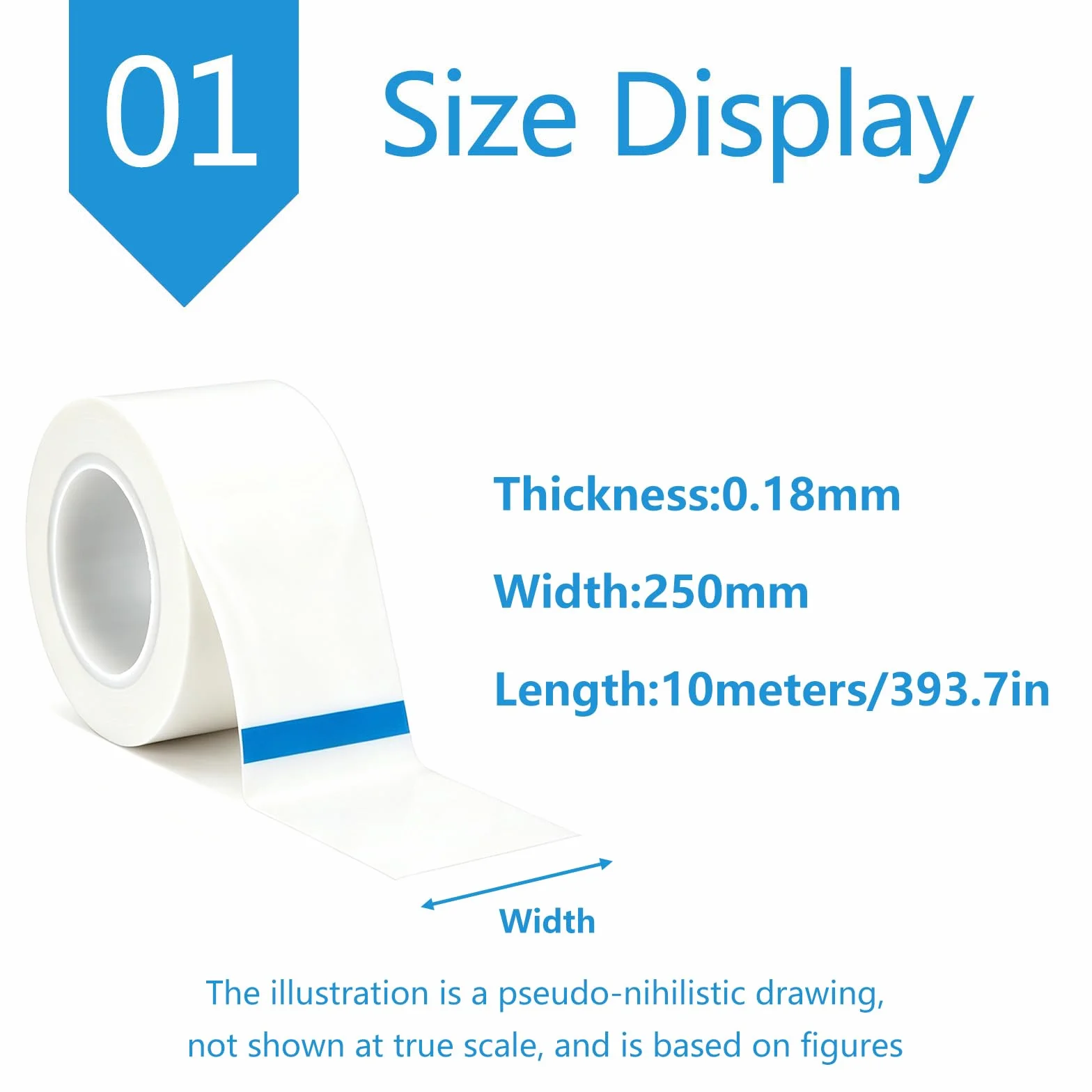 PTFE Film Tape | 0.08-0.25mm for sealing, packaging, and instruments: heat insulation and(Thick0.18mm)