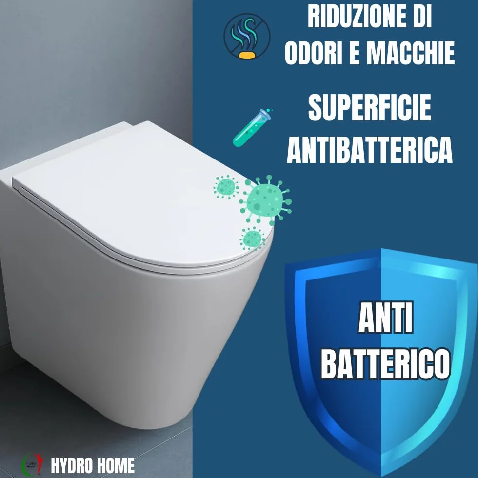 Deska sedesowa w kształcie litery D, mocowanie od góry, Soft Close i Quick Release kompatybilna z różnymi modelami termoutwardzalnymi, kolor biały firmy HYDRO HOME