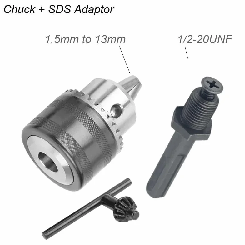 Adapter do uchwytu wiertarskiego 1,5-13 mm – szybka wymiana 1/2"-20UNF do wkrętarki udarowej i klucza 1/4"(Chuck Sds Adapter)