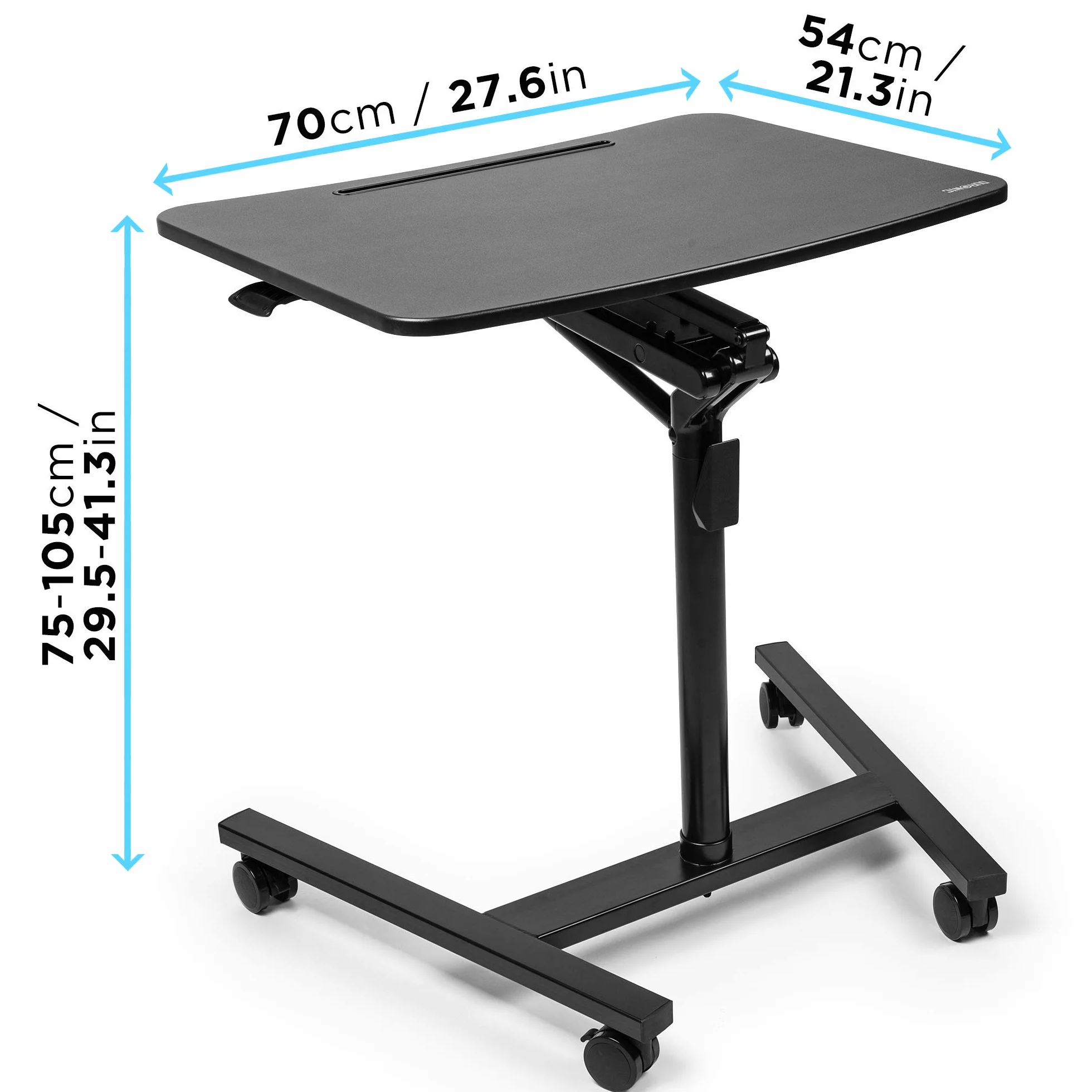 Duronic WPS37 Stojak na laptopa rzutnik lub projektor | mobilne biurko do 10 kg | hydrauliczna regulacja wysokości | praca stój siedź home office | kółka z blokadą | podium mównica do prezentacji