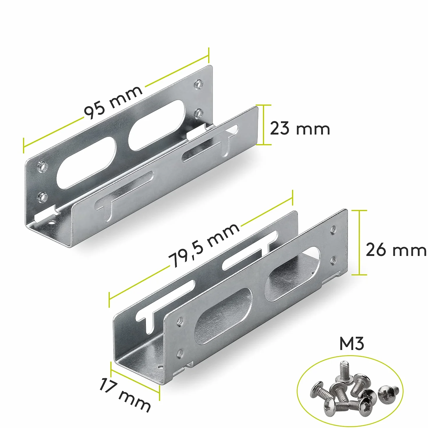 Goobay ramka montażowa 3,5" na 5,25" do dysku HDD/SSD srebrna