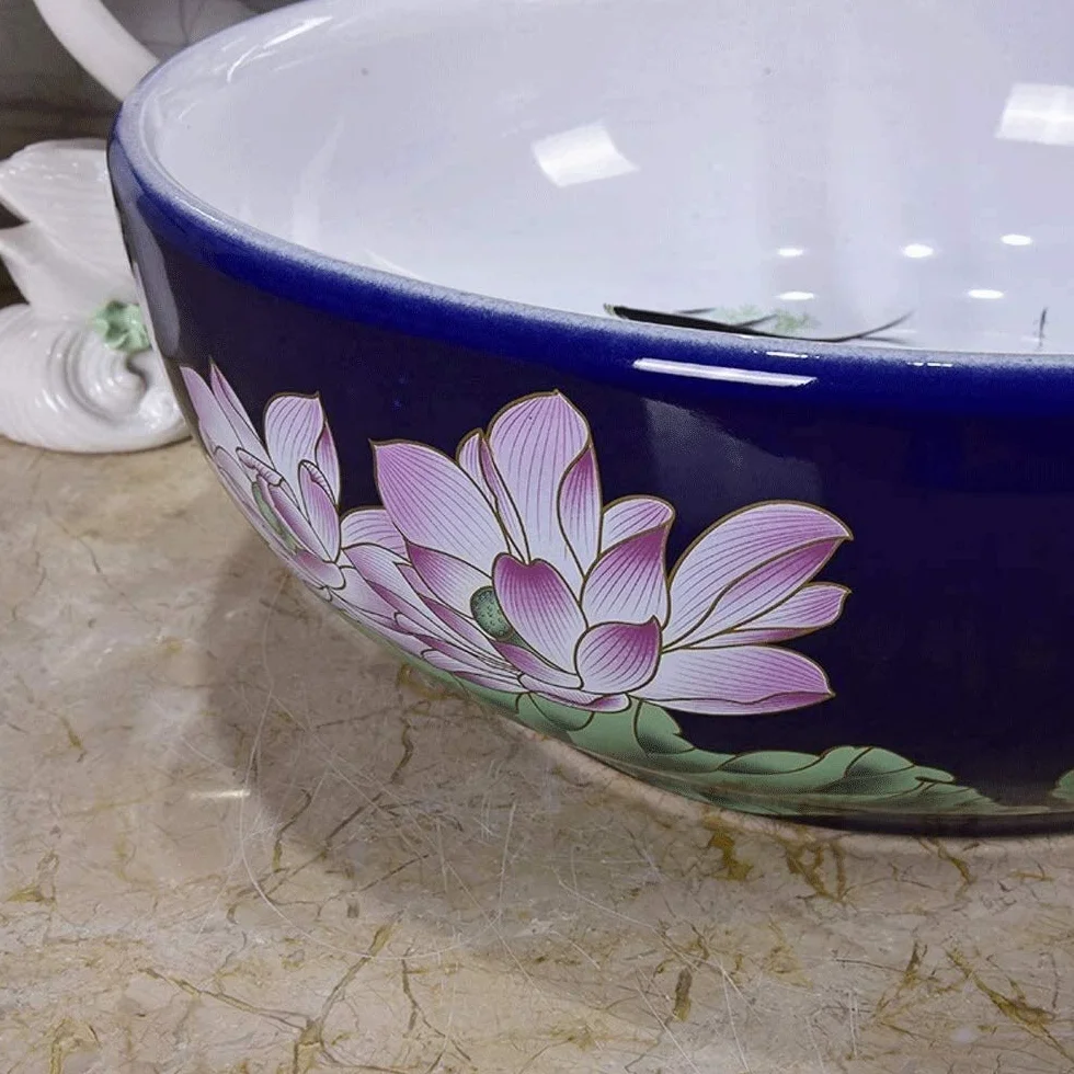 Szafka Pod Umywalkę Z Umywalką, Umywalka Łazienkowa, Umywalka Nablatowa, Ceramiczna Umywalka Nablatowa, Umywalka Łazienkowa Nablatowa, Okrągła, Porcelanowa Miska Do Mycia