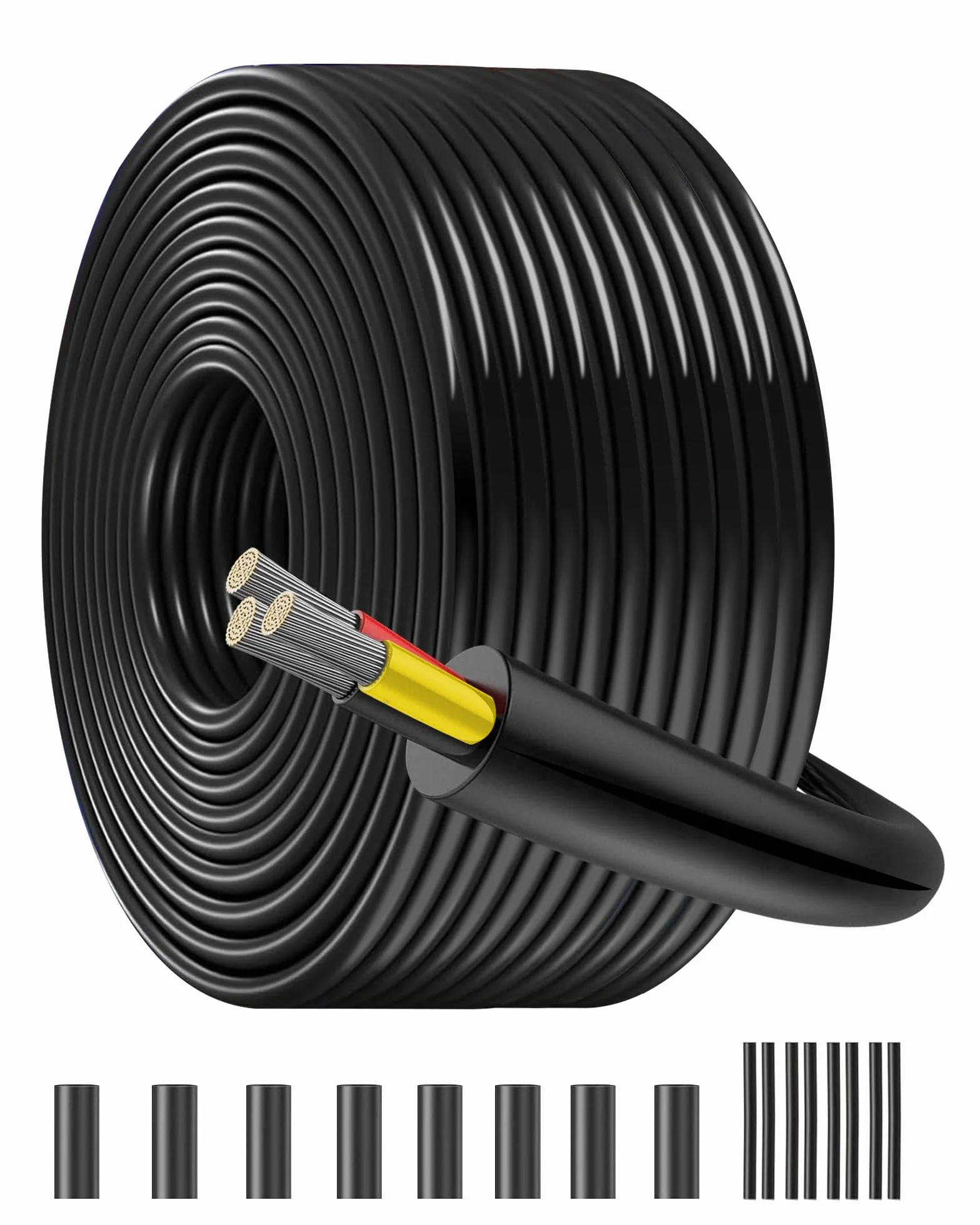 Przewód niskiego napięcia UL2464 16AWG 3 x 1,5 mm² - 25 metrów miedziany ocynkowany Multitrin do systemów słonecznych, oświetlenia ogrodu, oświetlenia zewnętrznego z ochroną