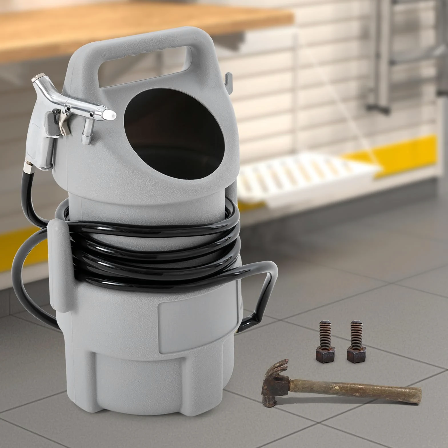 Mobilne urządzenie do piaskowania 50 kg, przenośne urządzenia do piaskowania, zestaw do piaskowania, pneumatyczny pistolet do piaskowania, pneumatyczny, profesjonalny, z pistoletem natryskowym 4,5 m