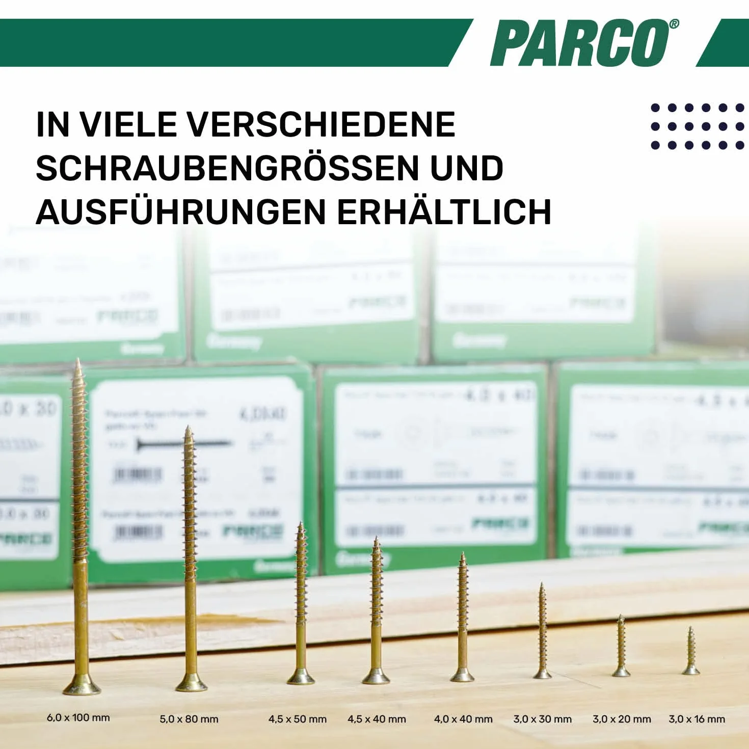 PARCO 10935x20 wkręty do płyt wiórowych z łbem stożkowym 3,5x20 mm, pełny gwint, ocynkowane na żółto, Torx, 1000 sztuk, 5 x 20 mm