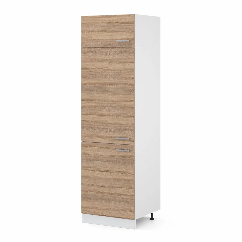 Vicco Front kuchenny "R-Line", Sonoma, 59.6 x 196 cm | front meblowy do szafki pod zabudowę lodówki, adapté aux armoires de cuisine R-Line pour une installation facile
