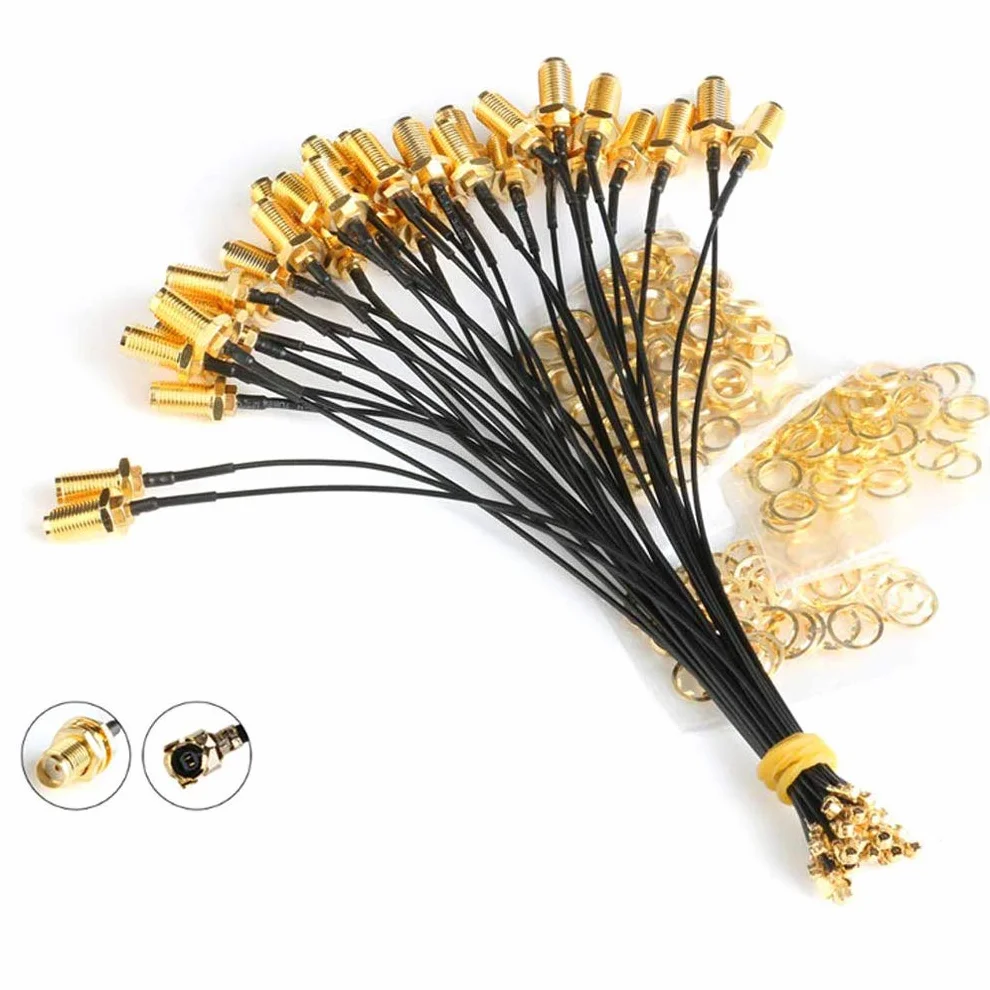 Hailege 5 szt. IPX IPEX U.FL do SMA żeńska antena pigtail Wi-Fi koncentryczny kabel o niskiej stracie 6 cali (15 cm)