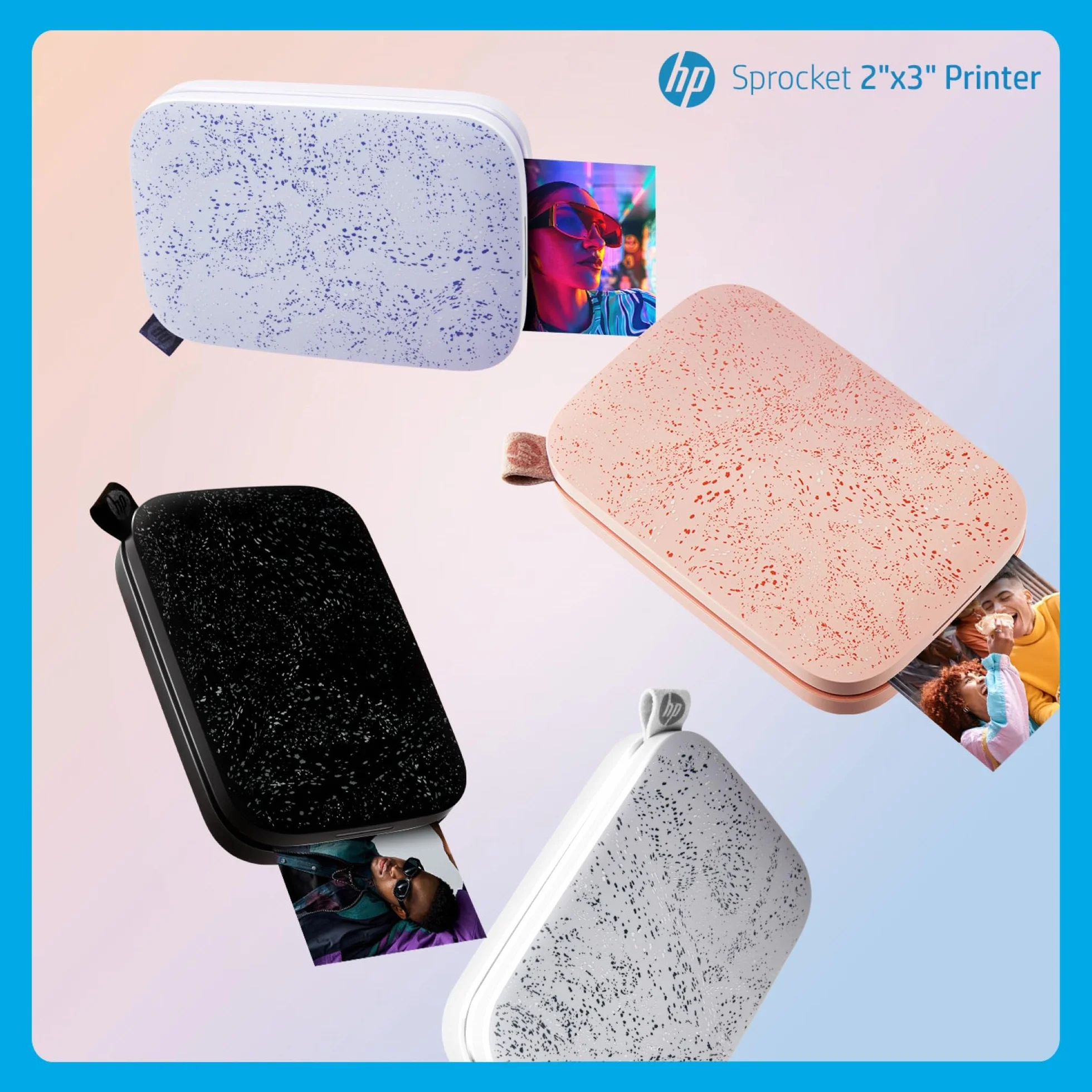 HP Zębatka przenośna 5 x 7,6 cm drukarka zdjęć Lilac ZINK