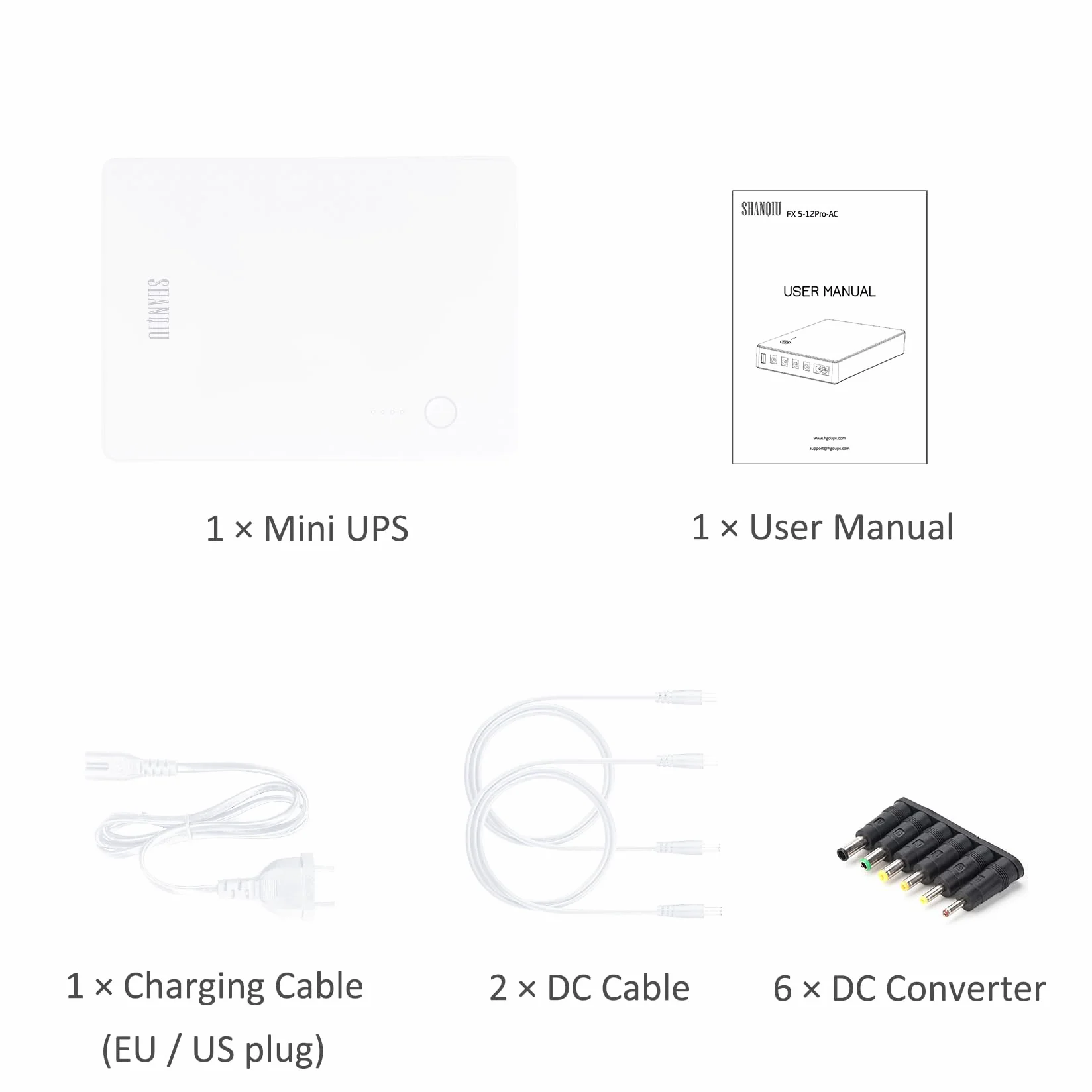 Mini UPS bezprzerwowe zasilanie routera 5V 9V 12V 74 Wh biały