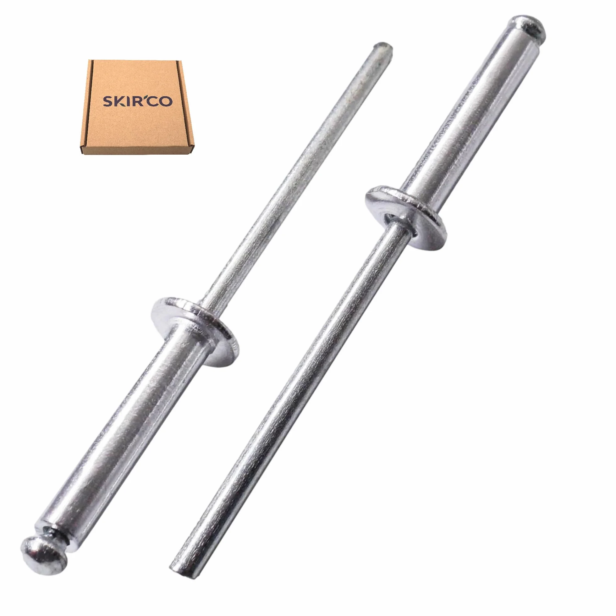 SKIR'CO Nity aluminiowe 4,0 x 24 mm, trzpień stalowy, nity pop, głowica kopułkowa, nity DIN 7337, 50 szt