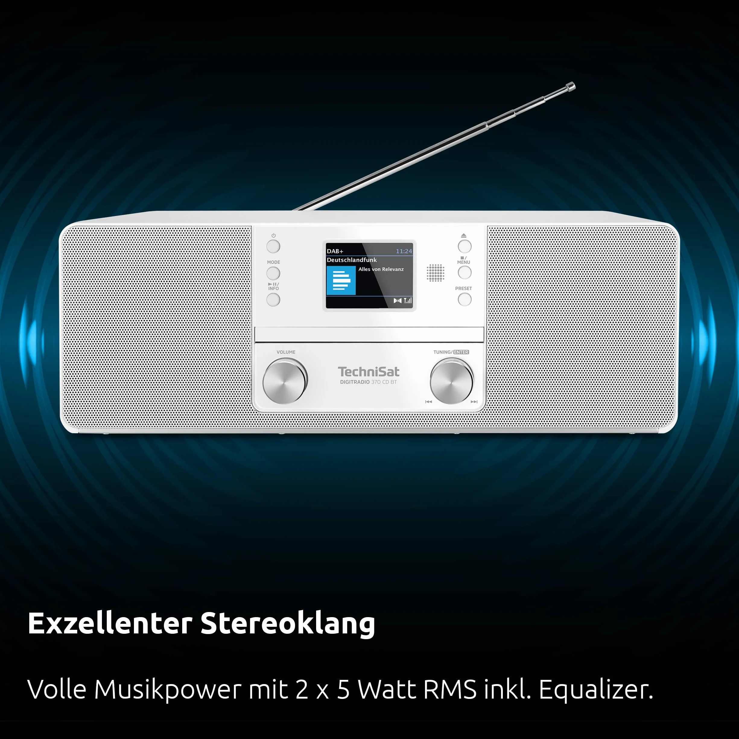 Technisat 370 Cd Bt Radio, Biały, 12 x 6 x 9 cm