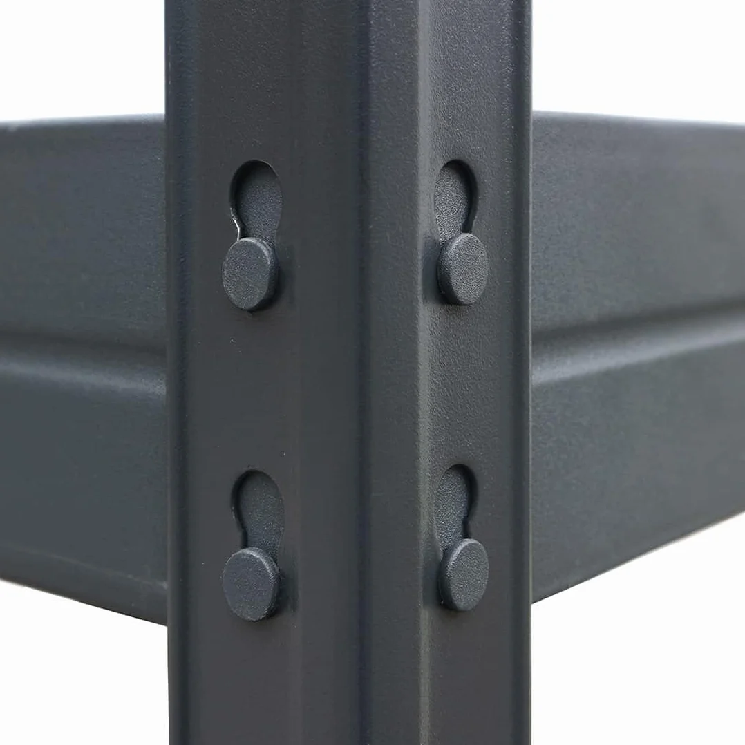 Zestaw 2 regałów do dużych obciążeń Rivet z płytą HDF 180 x 90 x 45 cm (wys. x szer. x gł.), 5 półek, 250 kg na półkę, szary antracytowy