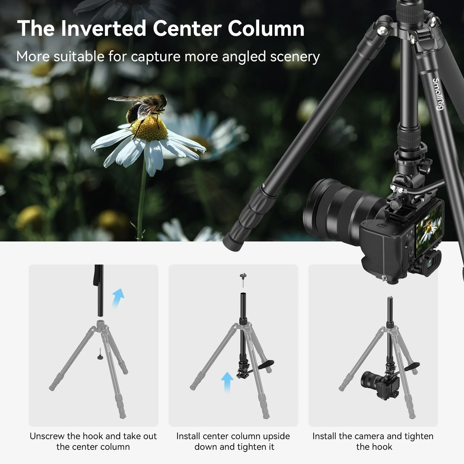 SMALLRIG 3760B Statyw aluminiowy 183 cm 3 kg do wideo transmisji na żywo vlogowania