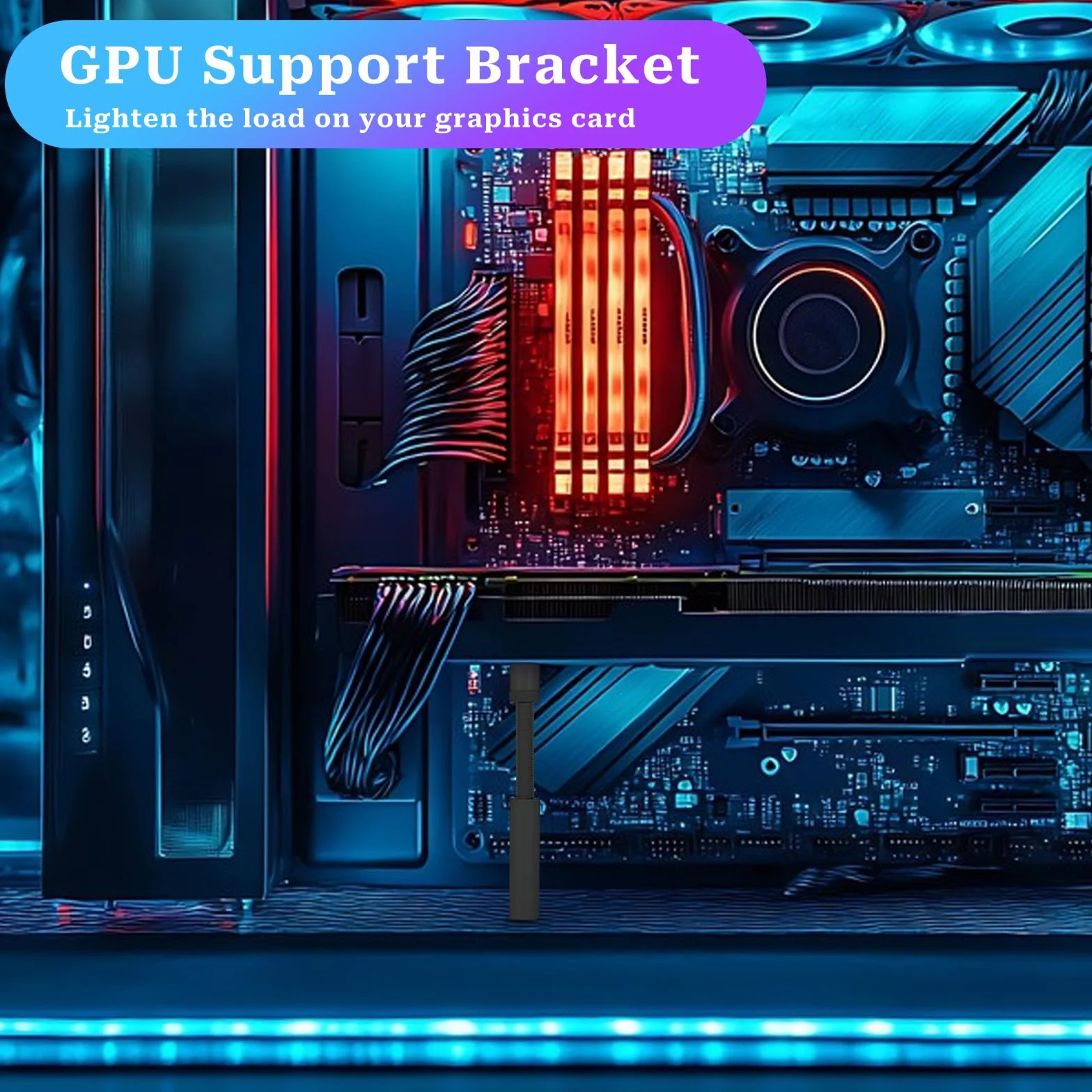 Uchwyt GPU Wspornik Pionowy Karty Graficznej Regulowana Wysokość z Magnesem Antypoślizgowym
