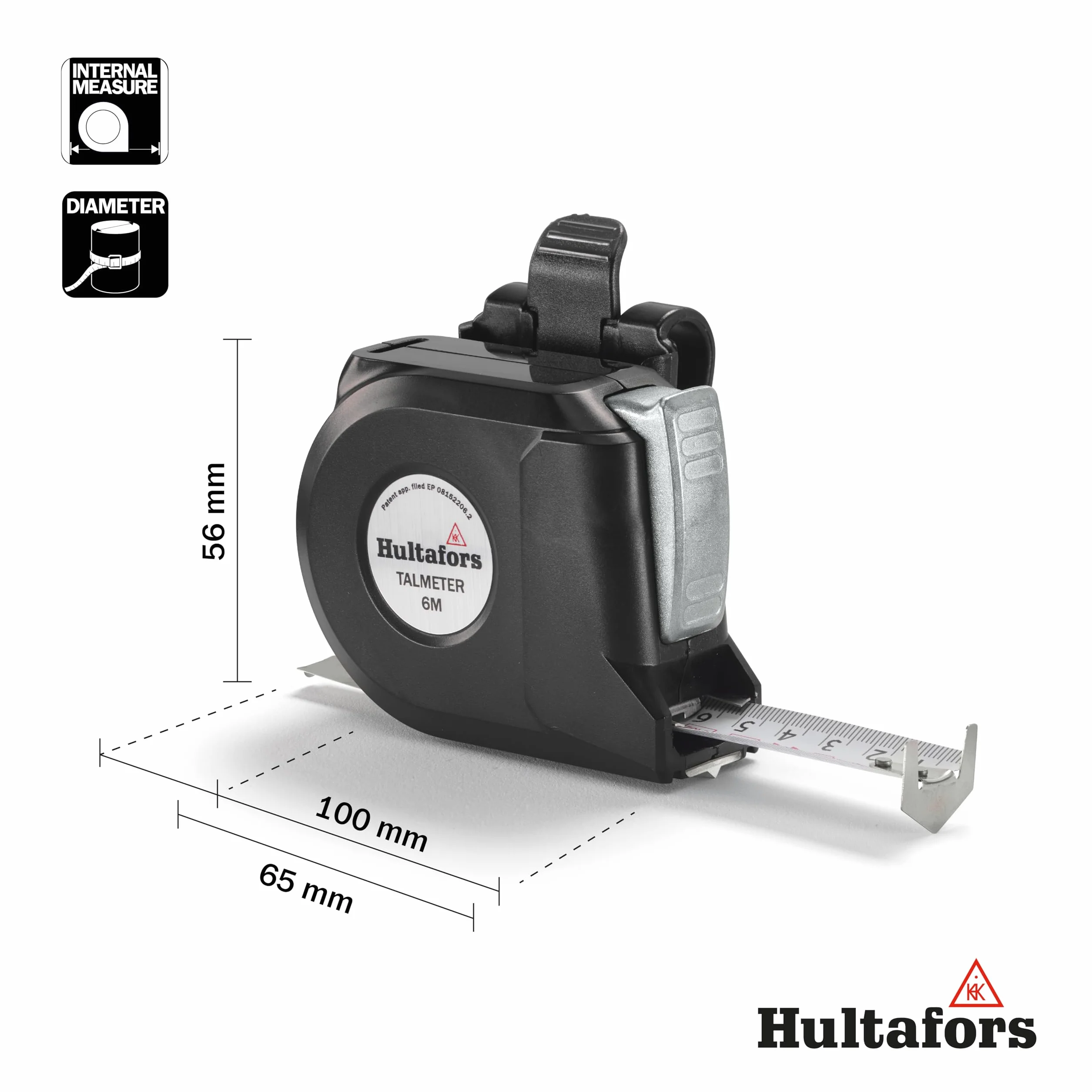 Miara zwijana kieszonkowa Talmeter 6m x 25mm biała Hultafors