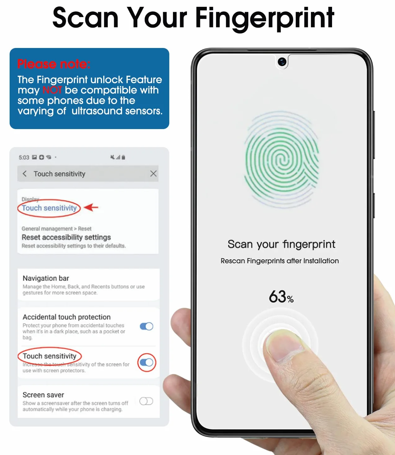 Samsung Galaxy S23 5G OneTouch amFilm Zabezpieczenie ekranu 9H szkło hartowane pakiet 2+2