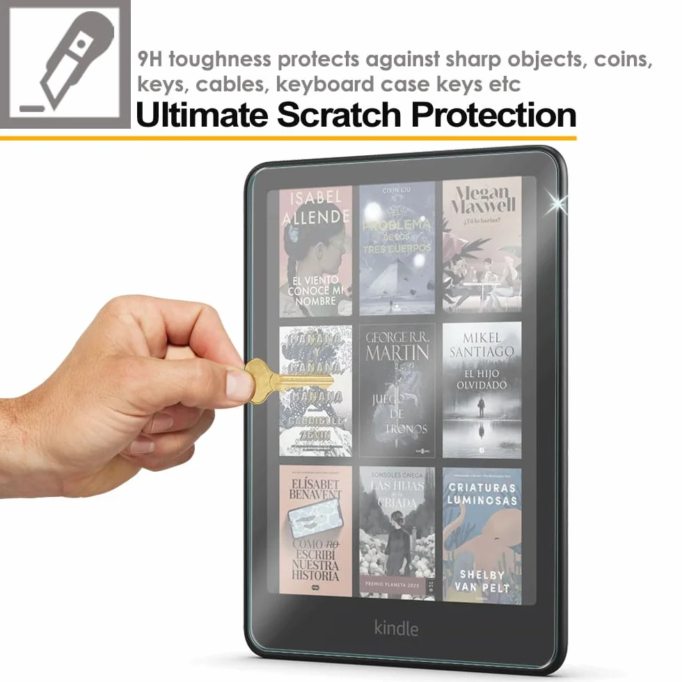 TECHGEAR Szklana osłona ekranu do Amazon Kindle Paperwhite 2024 12. generacji Signature Kids Colorsoft, szkło hartowane, krystalicznie czystość, odporna