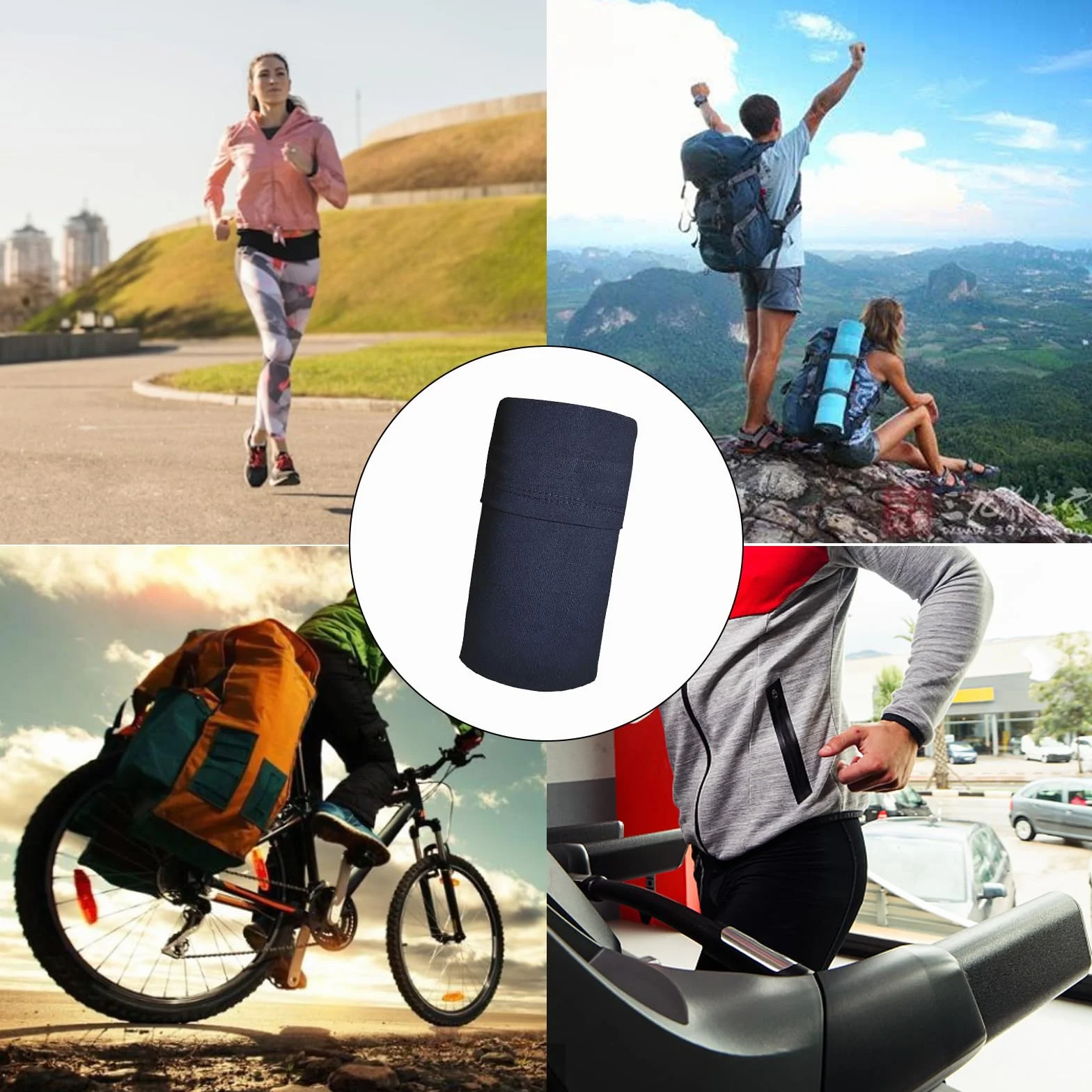 Sportowe portfele na nadgarstek do biegania i fitnessu 2 sztuki