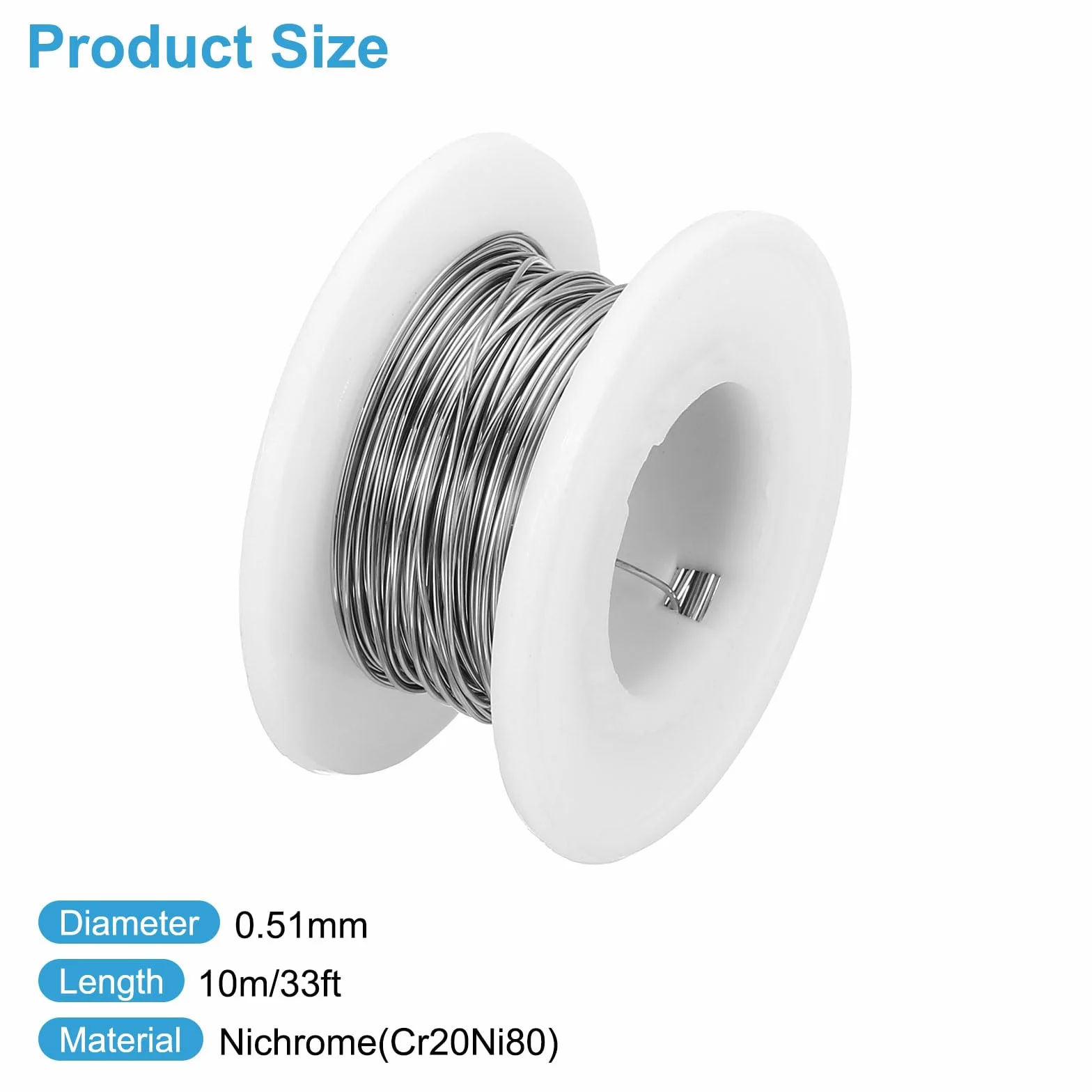 QUARKZMAN 33 FT drut oporowy 0,51 mm, drut 24 G, nichrom, element grzejny, drut oporowy, do urządzeń gospodarstwa domowego, przemysłowych, materiałów oporowych, lotnictwa