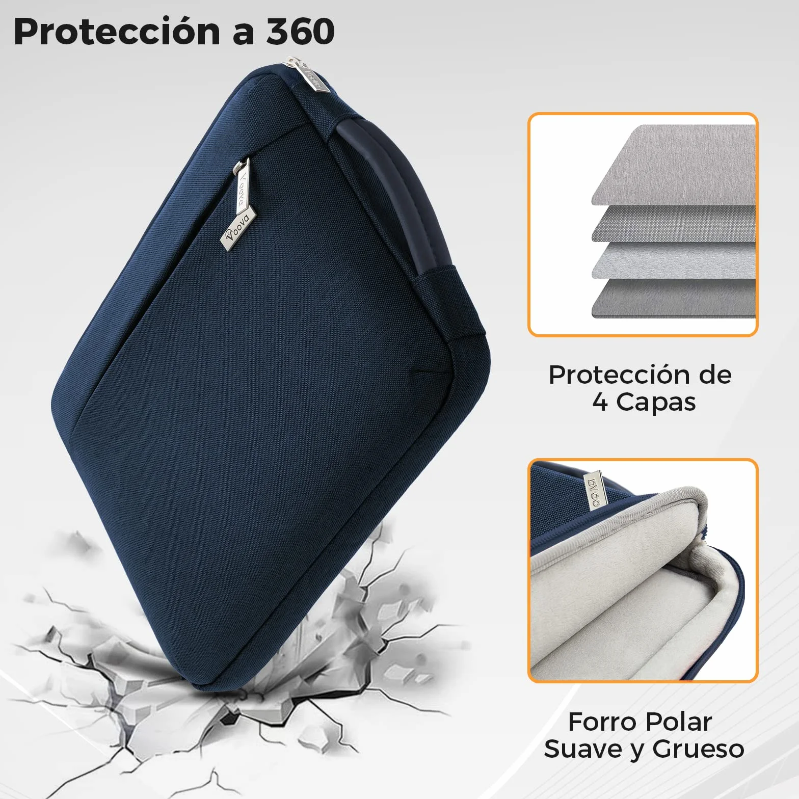 Voova 360°ochrona Pokrowiec na Laptopa, Futerał na Laptopa Torba Etui na 15,6 cala Kompatybilny z MacBook Pro 16,Acer ConceptD 16,Lenovo 16,Inspiron 16,Ideapad 15.6
