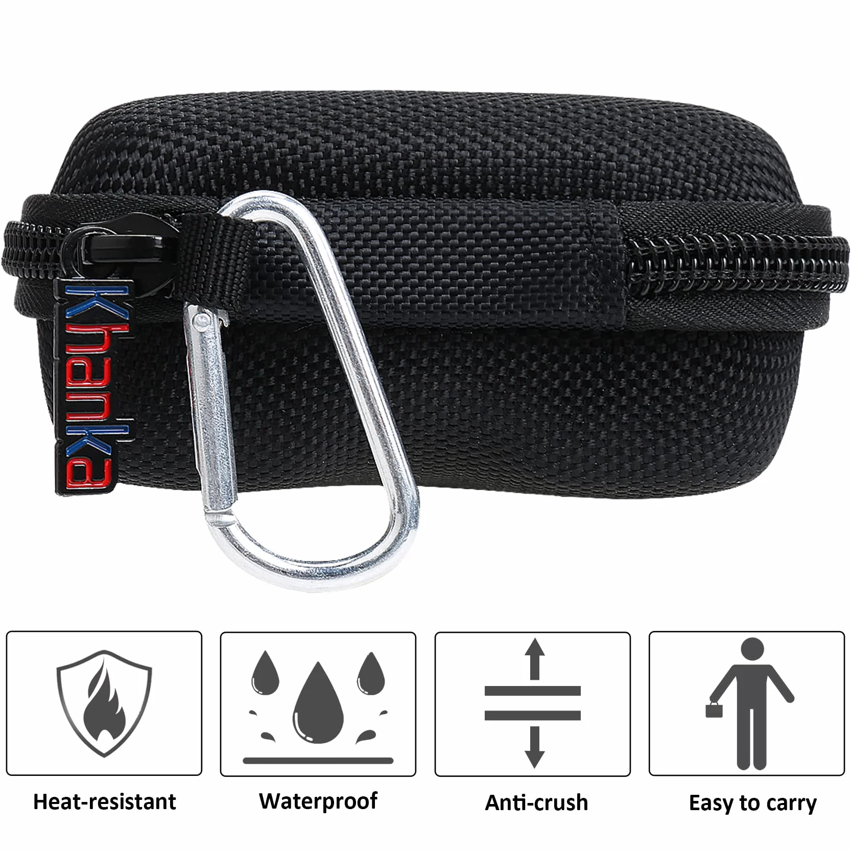 Khanka Twarde etui podróżne do iWALK 4800/4500/3350 mAh powerbanku i kabla, czarne
