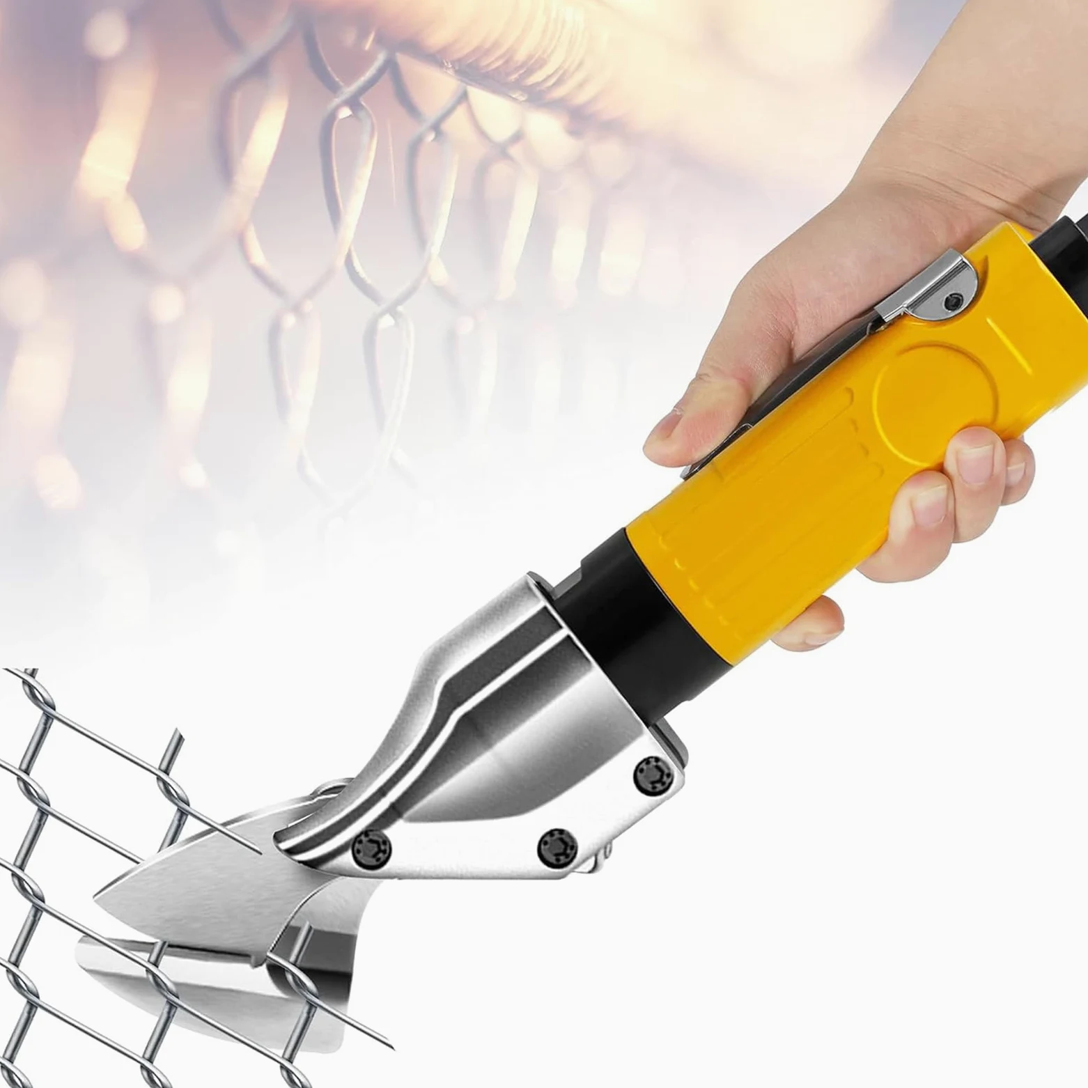 NGARY Pneumatyczne nożyce do metalu, pneumatyczne narzędzie do cięcia stali stopowej z wejściem 1/4", 2600 obr/min i regulowaną prędkością, do przesiewania blach/siatki metalowej