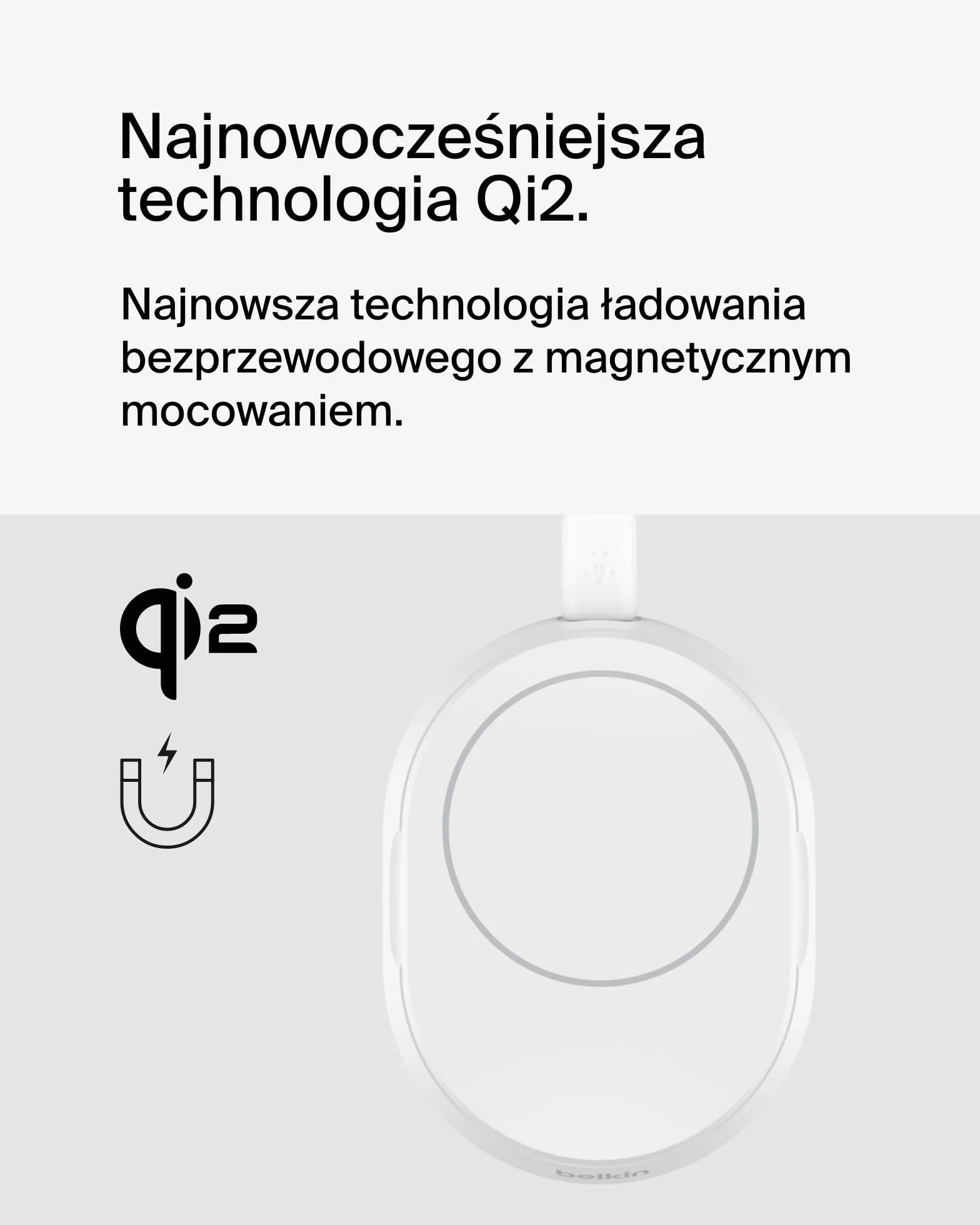 Belkin BoostCharge Pro konwertowalna podstawka ładująca 15W MagSafe bezprzewodowa ładowarka Qi2 do iPhone 15, 14, AirPods biała