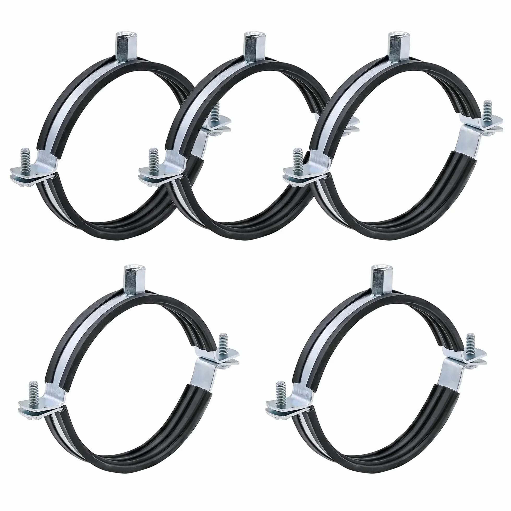 Regulowany zacisk do rur ze stali nierdzewnej | Uchwyt ścienny do sufitu o średnicy 20–160 mm: wsporniki(5pcs 100mm)