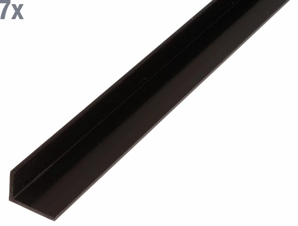 GAH-Alberts 498696 479060 kątownik z tworzywa sztucznego, czarny, 1000 x 30 x 20 mm, zestaw 7 sztuk