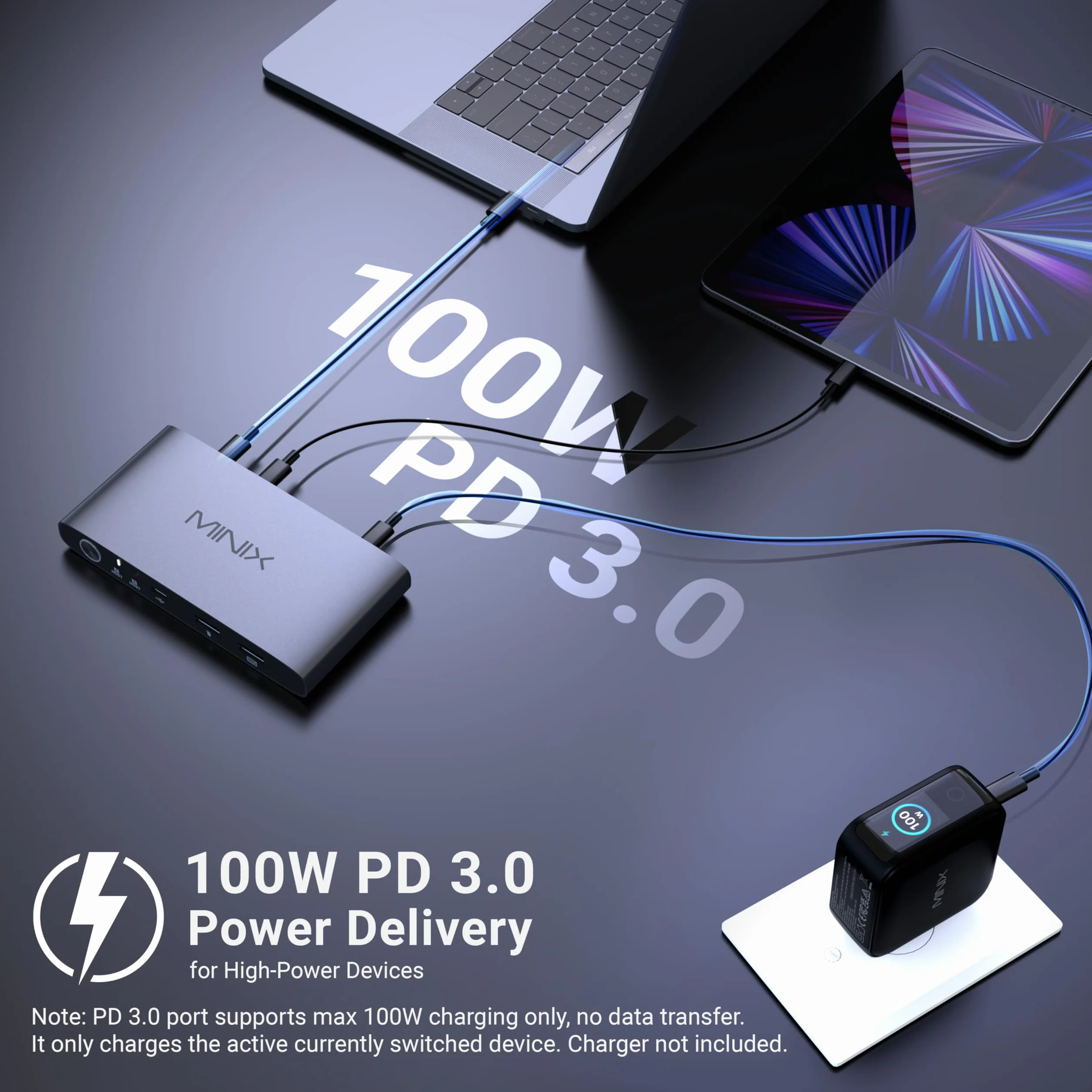 MINIX K1 przełącznik KVM USB C 2 komputery 4K 120 Hz HDR 100 W PD 3.0 aluminiowa konstrukcja
