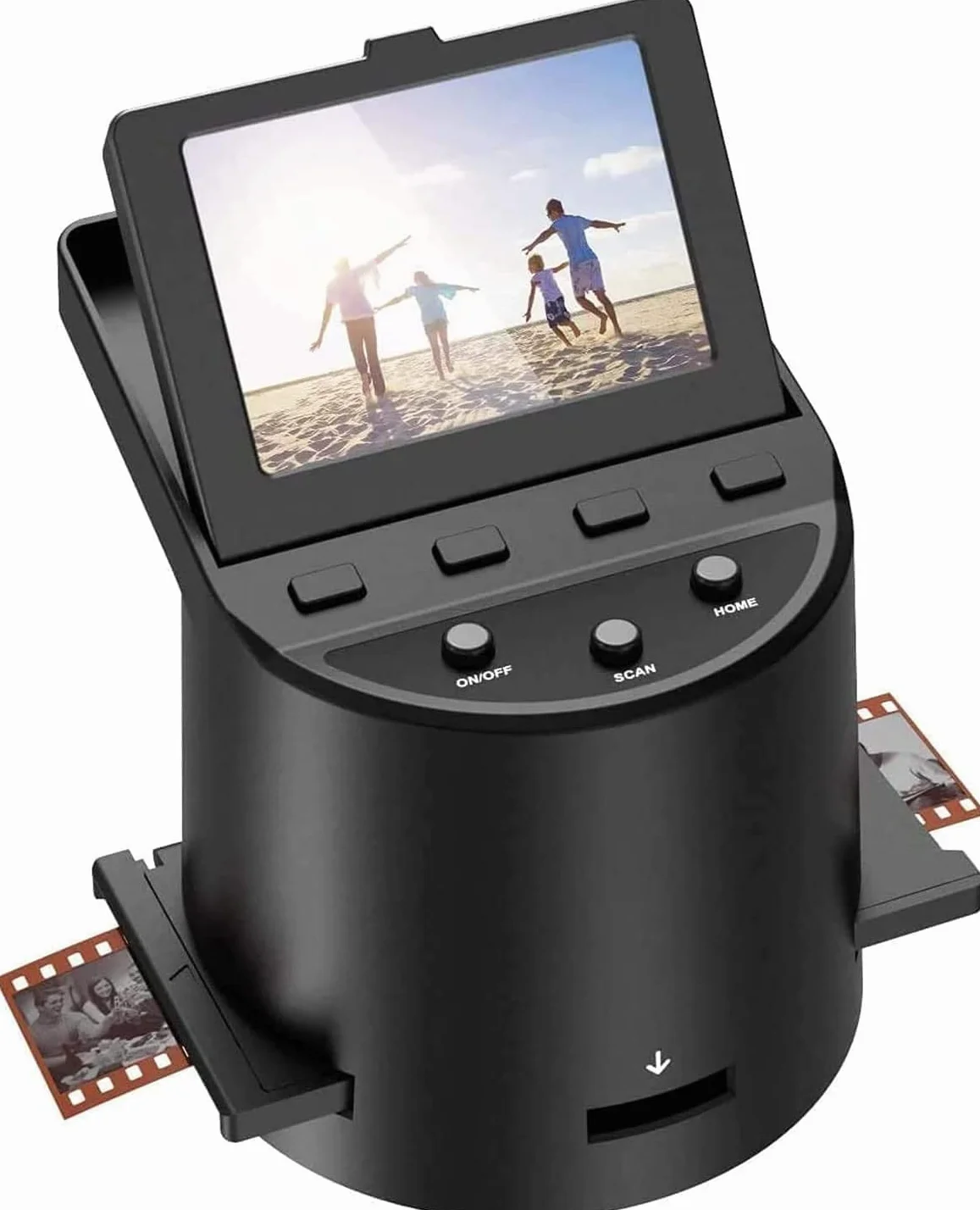 DigitConvert Skaner do slajdów negatywnych i foliowych - konwertuje negatywy i slajdy 35 mm, 126, 110, Super 8 i 8 mm do JPEG - odchylany wyświetlacz LCD 3,5", czarny