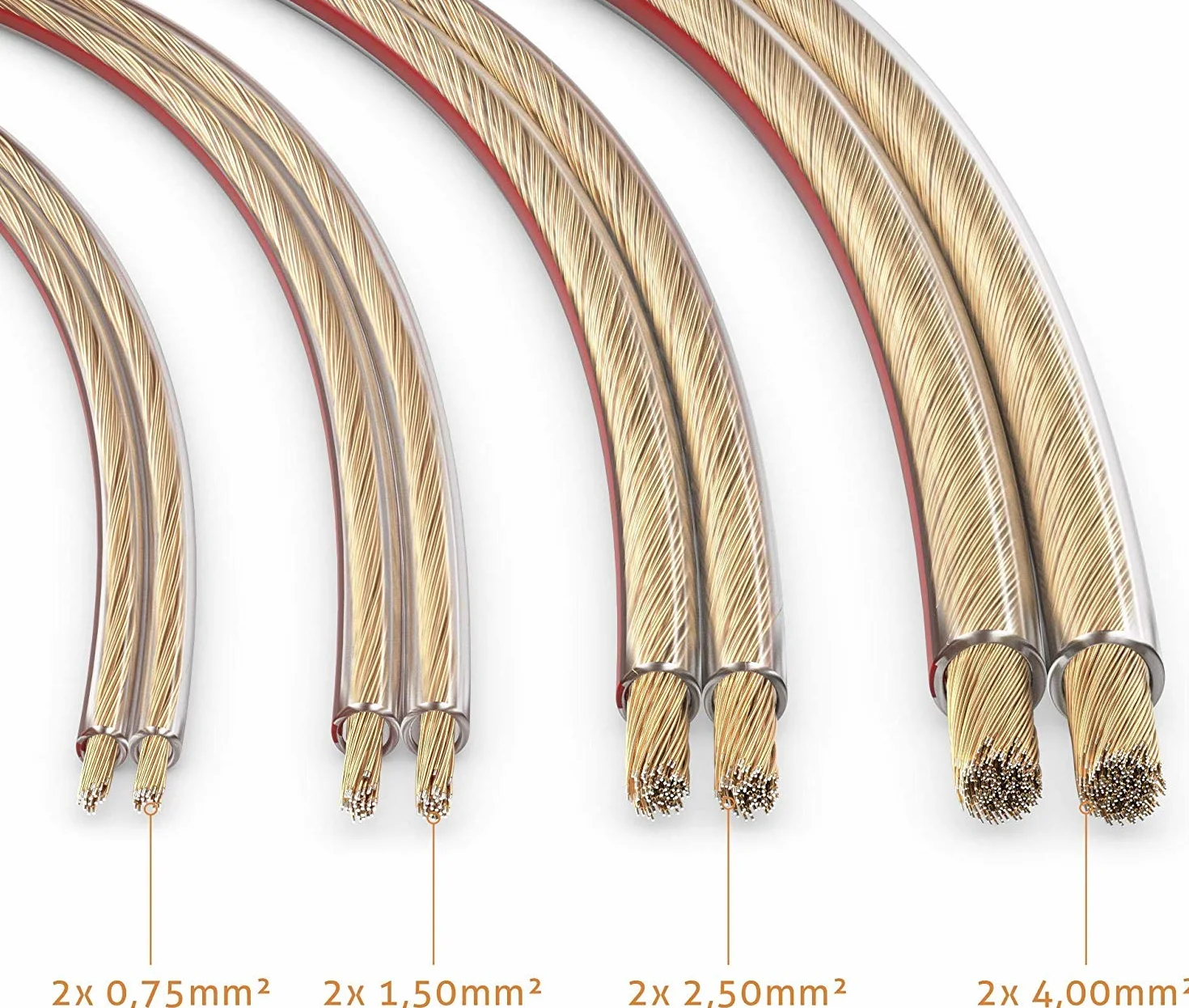 Kabel do głośników CCA 2 x 0,75 mm² przezroczysty 10 m