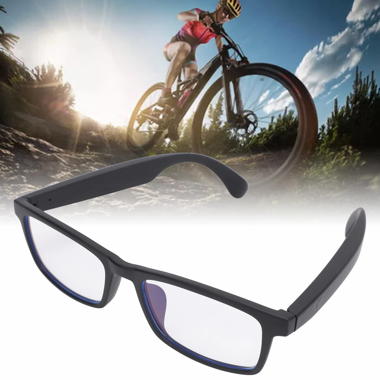 Inteligentne Okulary Bluetooth z Asystentem Głosowym, Mikrofonem, Filtrem Niebieskiego Światła, Soczewkami Polaryzacyjnymi, Wodoodporne
