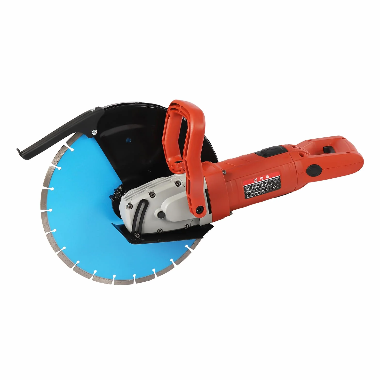 Elektryczna piła do betonu 3000 W – przecinarka do betonu z głębokością cięcia 135 mm, średnica tarczy 350 mm piła do betonu na mokro/sucho, z przewodem wodnym do cięcia – przecinarka do cegieł
